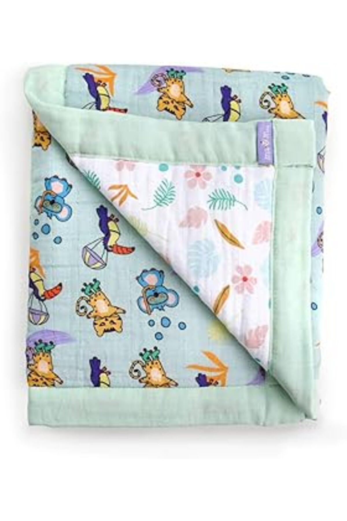 Ceet Markets-Milk Moo Soft Cuddles Milk&moo Musselindecke mit Faserfüllung, Jungle Friends 1
