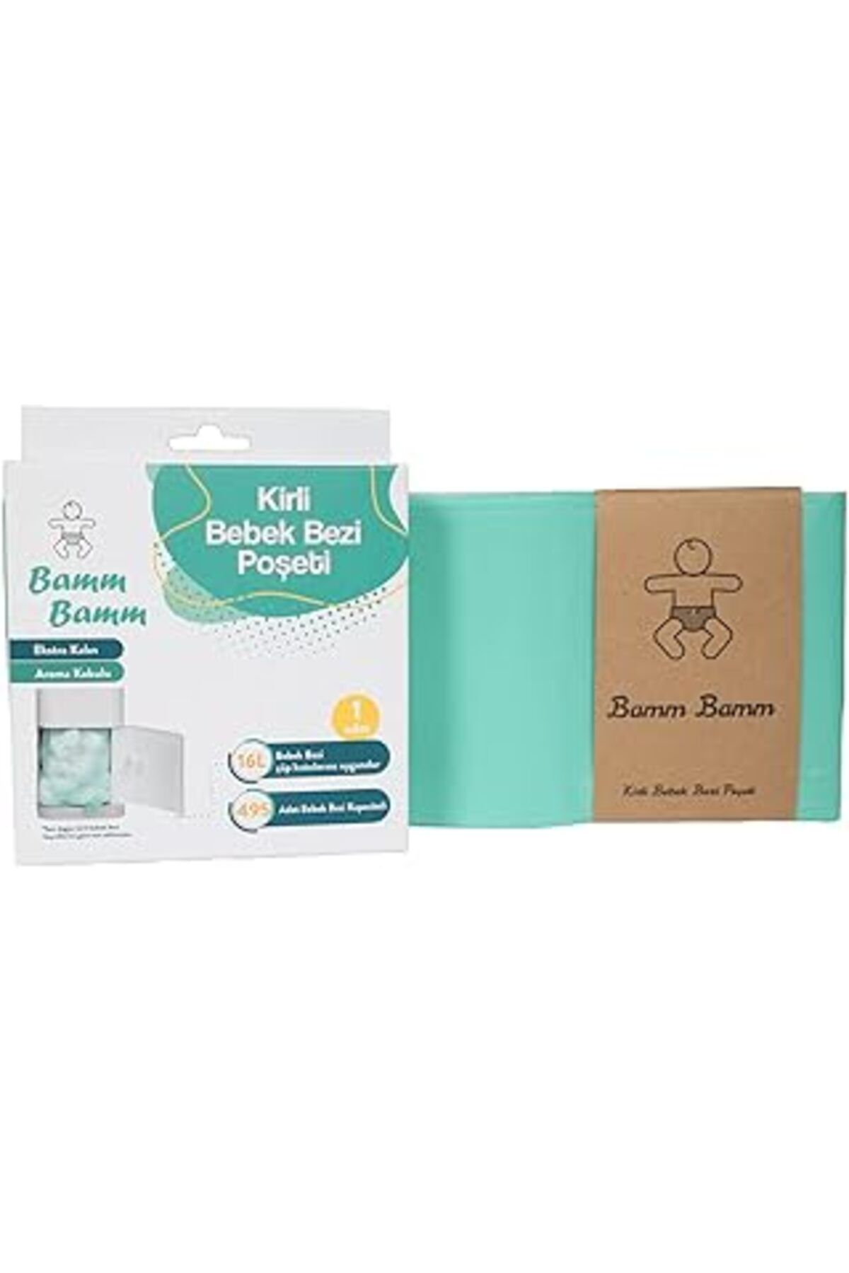 Mu Art Ahşap Bamm Bamm Kokulu Bebek Bezi Atık Poşeti 495 Bez Kapasiteli