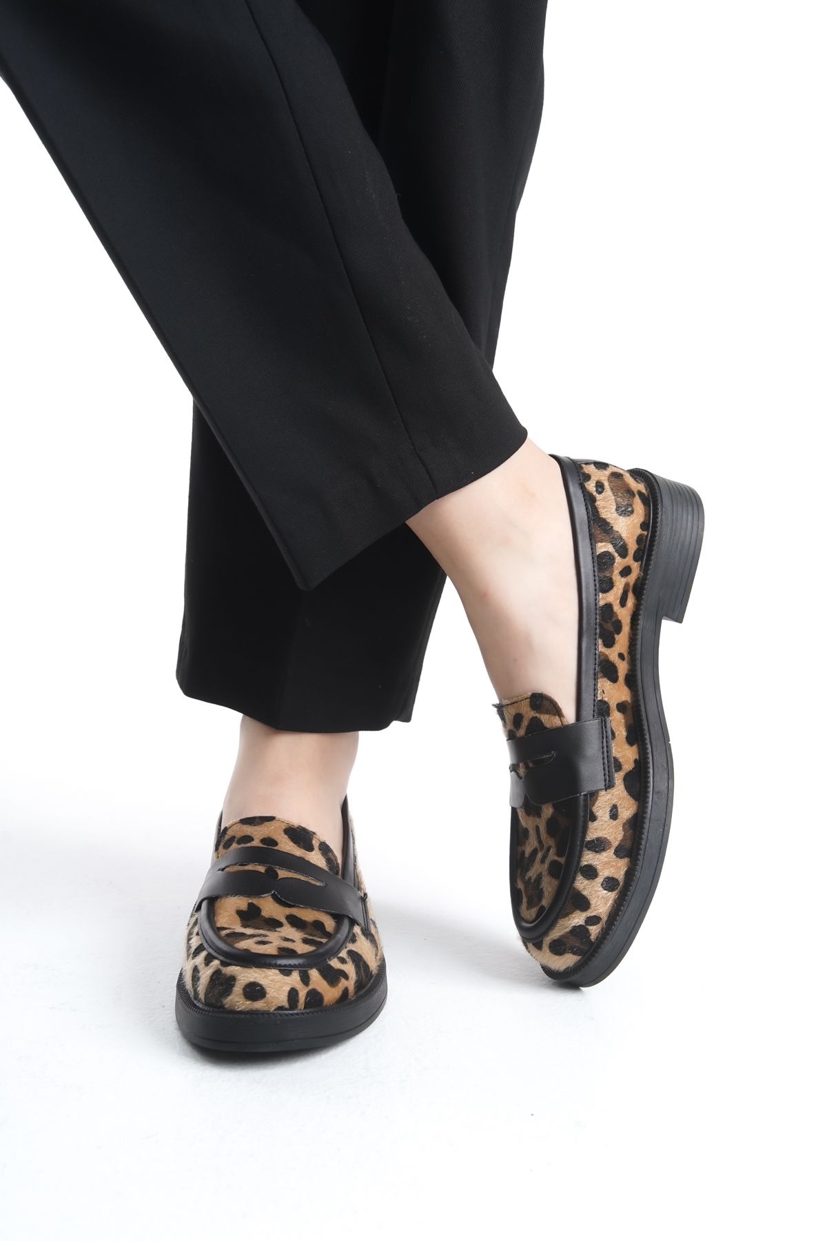 İDOL SHOES-Women's Leopard Print Loafer Shoes 3