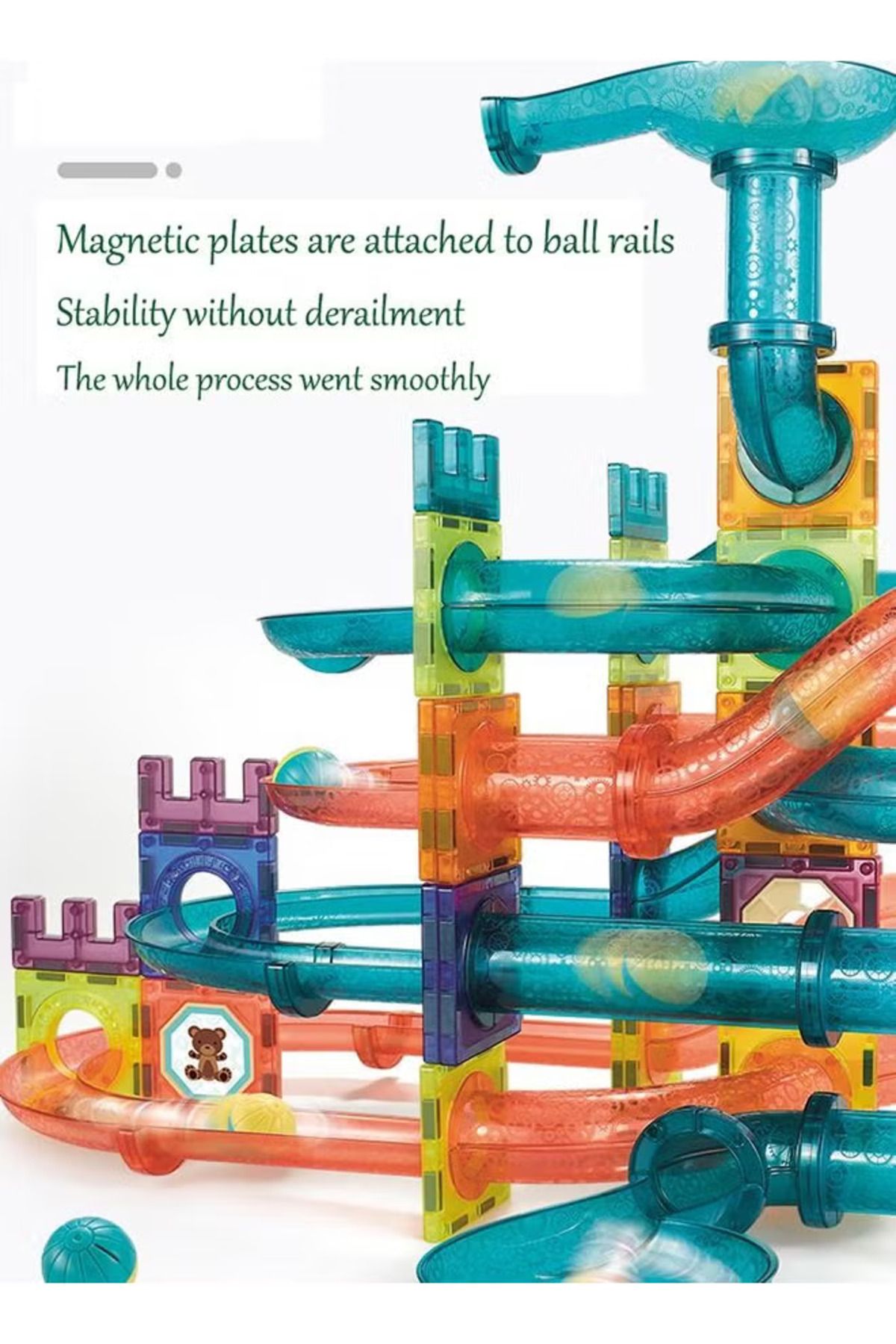 Yelajoy-185 PCS Magnetic Tiles Pipe Magnetic Blocks Toys,Building Set with for Kids 3D Building Puzzle 8