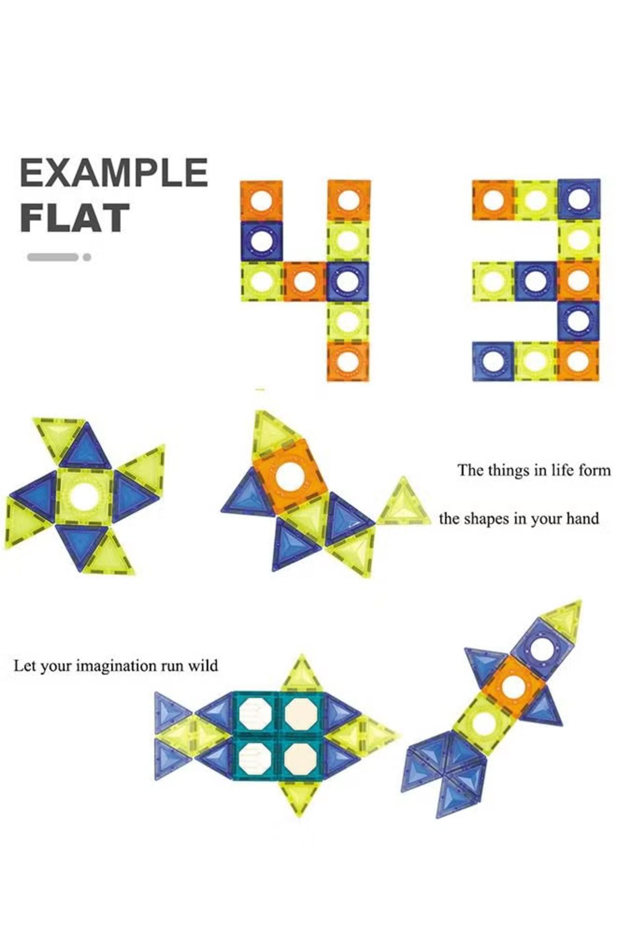 Yelajoy-185 PCS Magnetic Tiles Pipe Magnetic Blocks Toys,Building Set with for Kids 3D Building Puzzle 2