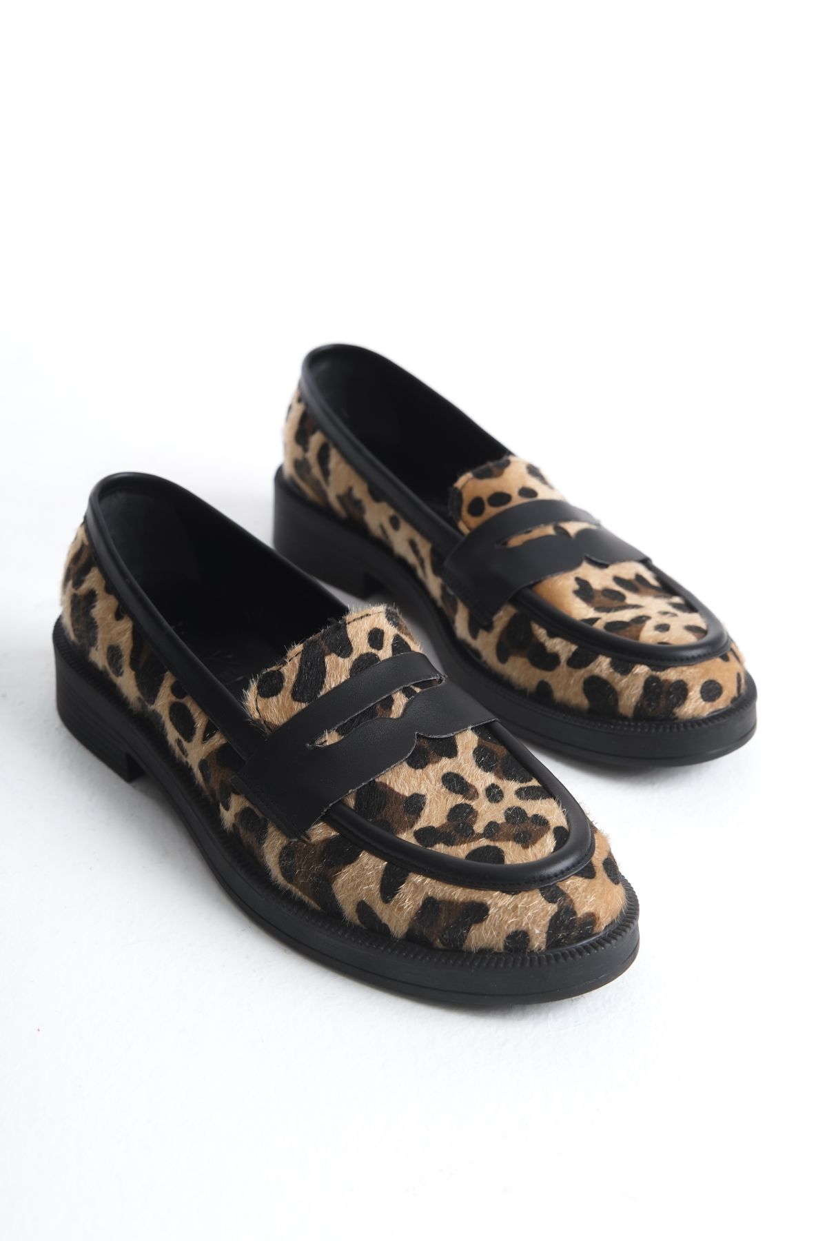 İDOL SHOES-Women's Leopard Print Loafer Shoes 1