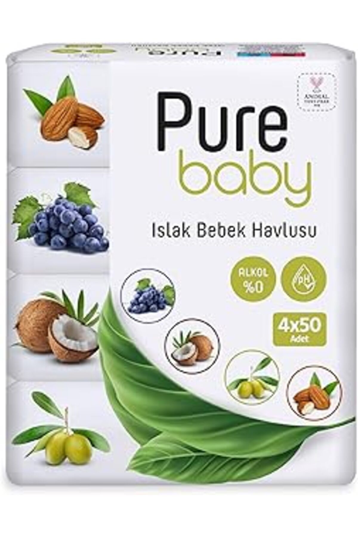 Mu Art Ahşap Pure Baby Islak Havlu 12x50 (600 YAPRAK)