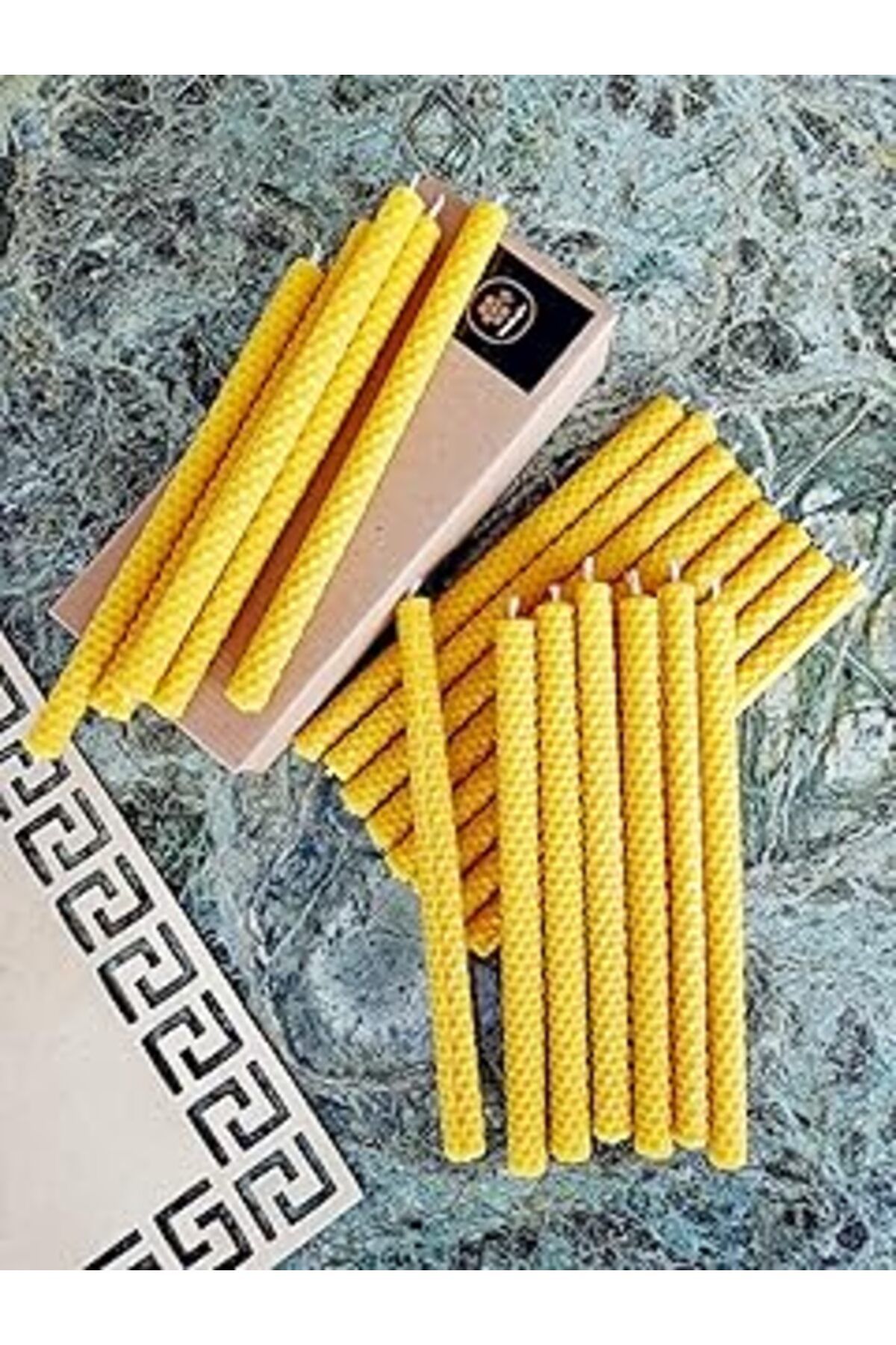 NETWORK ART Petekoğlu (20 Adet) Dilek Mumu 21Cm Doğal Petek Balmumu Mum Sarma El Yapımı Bal Mumu Mum Beeswax Ca