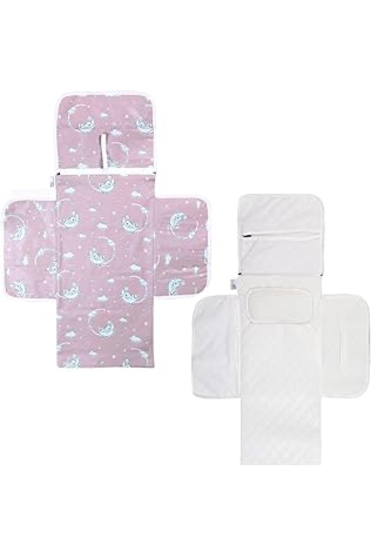 Mu Art Ahşap Baby'ness Çanta Boy Bebek Bezleri Bakım Seti, Sıvı Geçirmez, Leke Tutmaz, Aydede Desenli, Desenli,