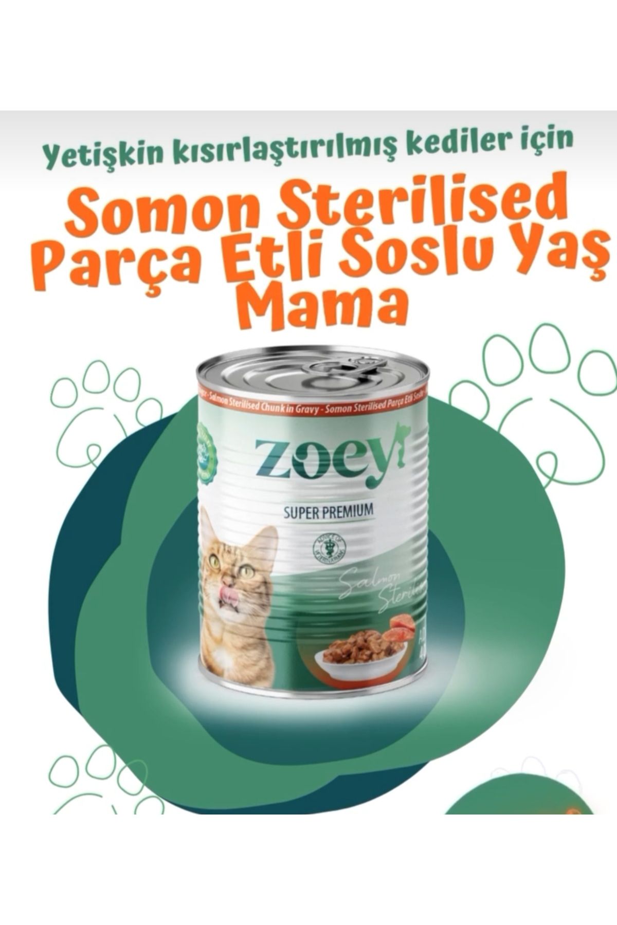 ZOEY PET PRODUCTS Somon Sterilised Kısırlaştırılmış Yetişkin Kedi Konserve Maması 400 gr x 6 Adet