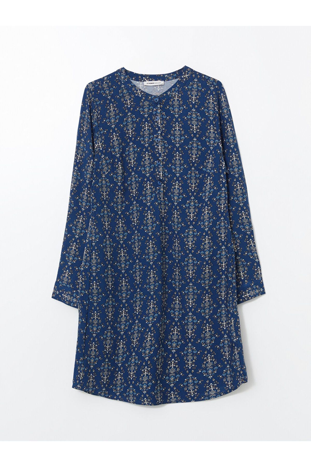 LC Waikiki Yeni Sezon Hakim Yaka Desenli Kadin Tunik - S5O089Z8