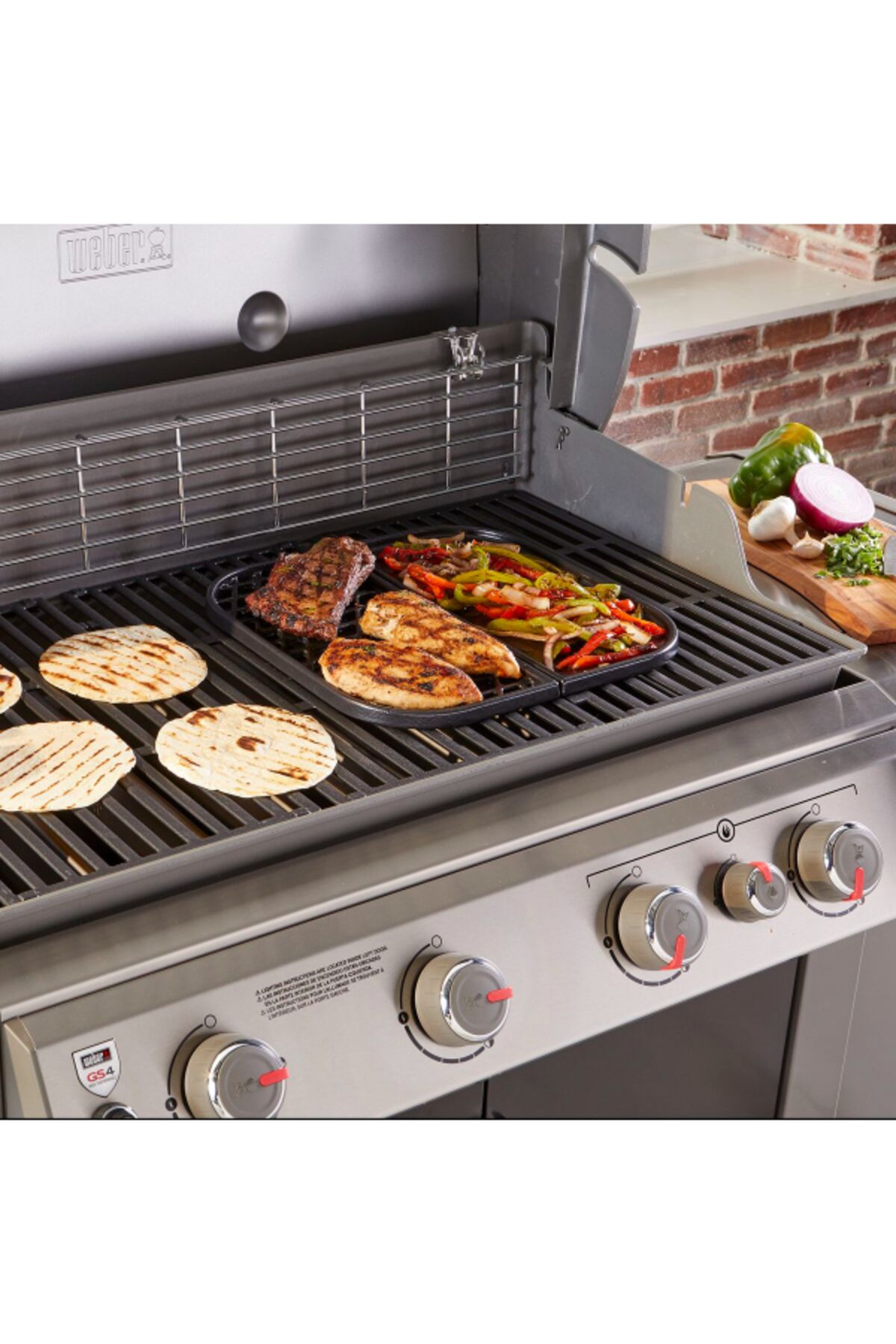 WEBER-2-In-1 Durable Cast Iron Multifunctional BBQ Grill and Griddle 5