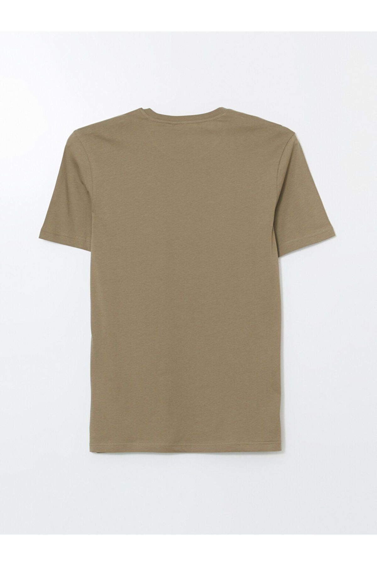 LC Waikiki-Xside Khaki Crew Neck Printed Combed Cotton Mens T-Shirt 2