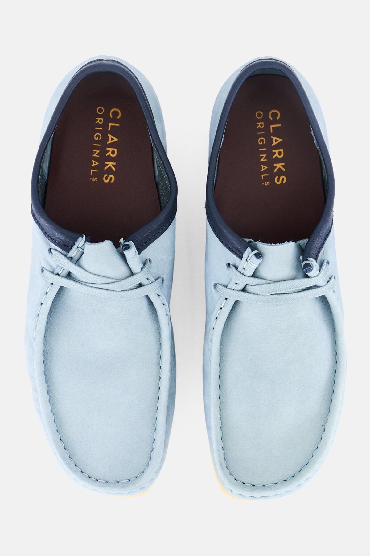 CLARKS-Men Standard Wallabee Lace Up Casual Shoes, Light Blue 2