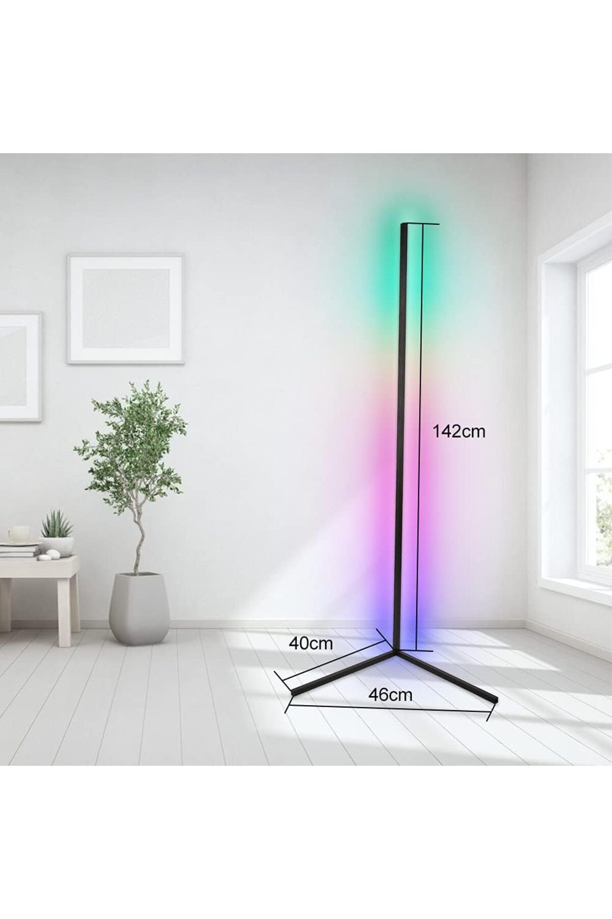 COOYA-RGB Corner Floor Lamp, with Remote Controller, for Living Room, Bed Room, Gaming Room 4