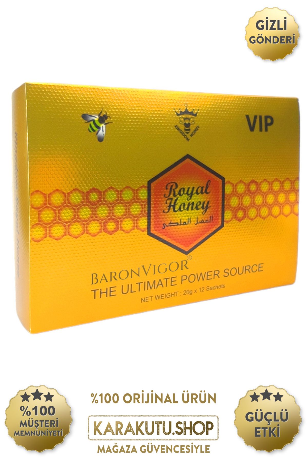 Royal Honey 12 Adet Royal Honey Bal Sarı Ballı Stick Ginseng Enerji Bir Kutu Wonderfull Honey