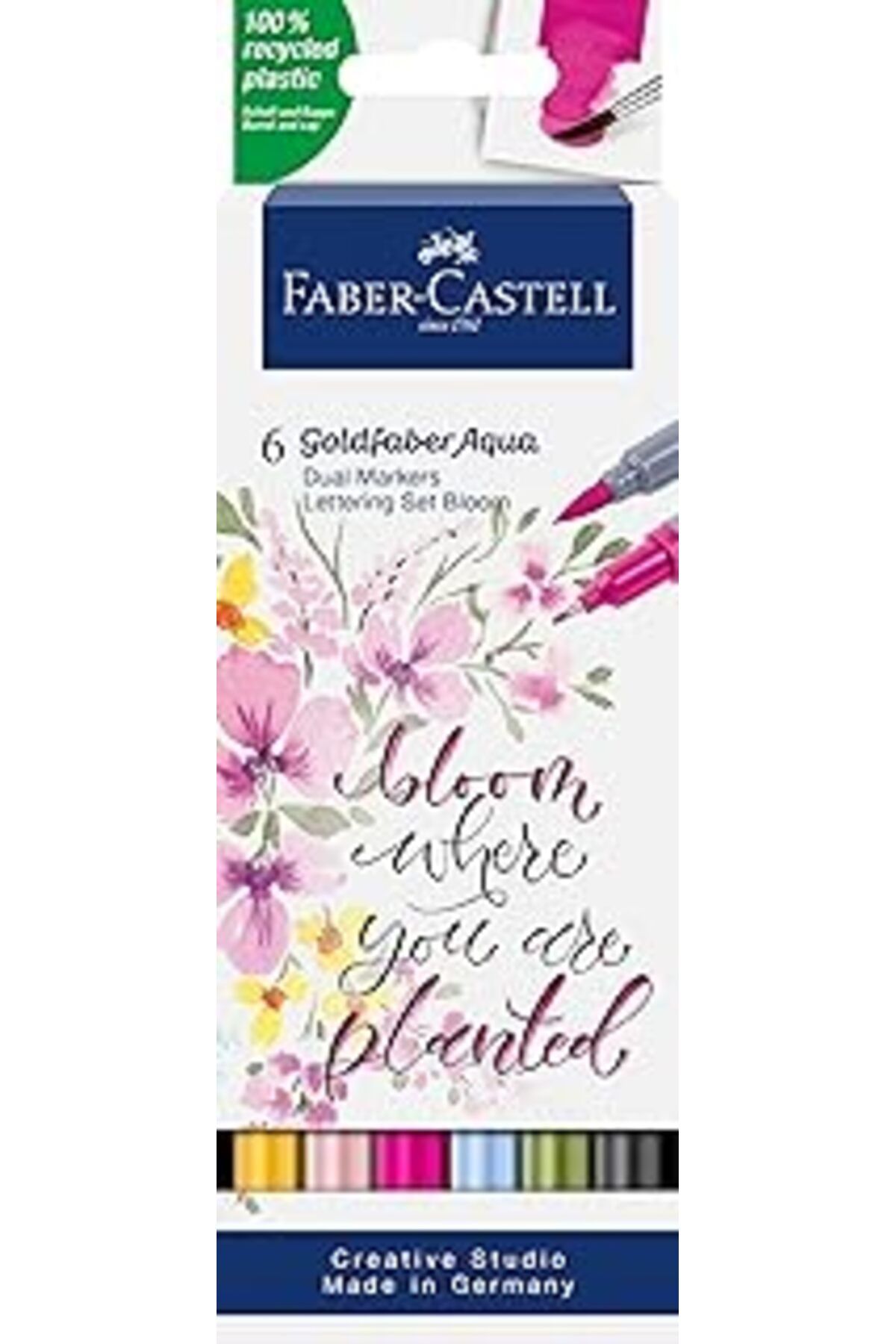 Pazarcan Faber-Castell Goldfaber Aqua Çift Uçlu Sanatsal Markör 6’Lı Kaligrafi