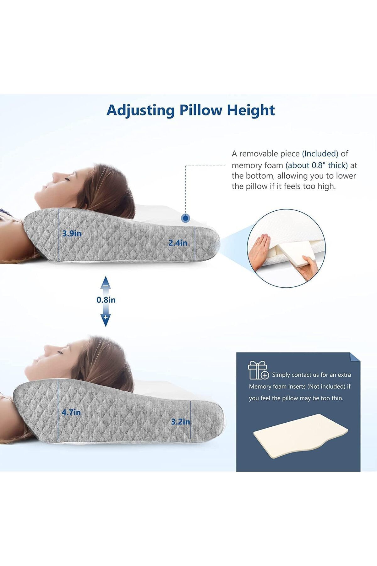 COOYA-Neck Pillows, Can relieve cervical spine pain, Removable and washable, Bed Pillows for Side 4