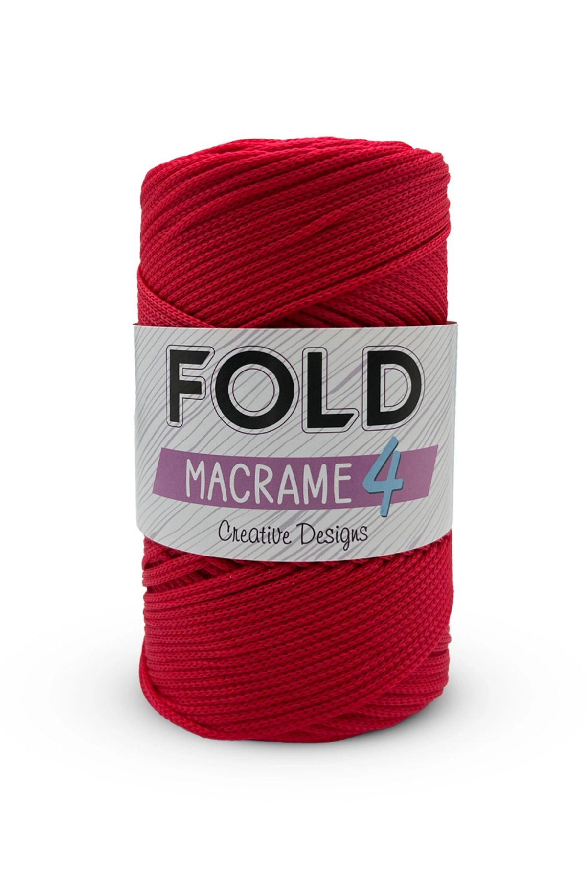 FOLD-Yarn Macrame No:4 - 100 Red Polyester Macrame Thread 2 mm - 200 Gr -230 m Supla Ip Bag Thread 2