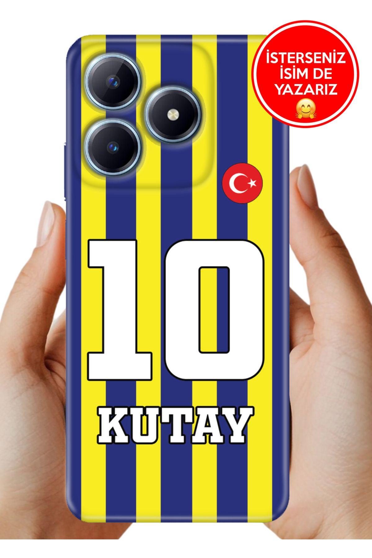 realme C63 Uyumlu Kılıf Kişiye Özel İsim Yazılı Forma Tasarım Silikon Çubuklu
