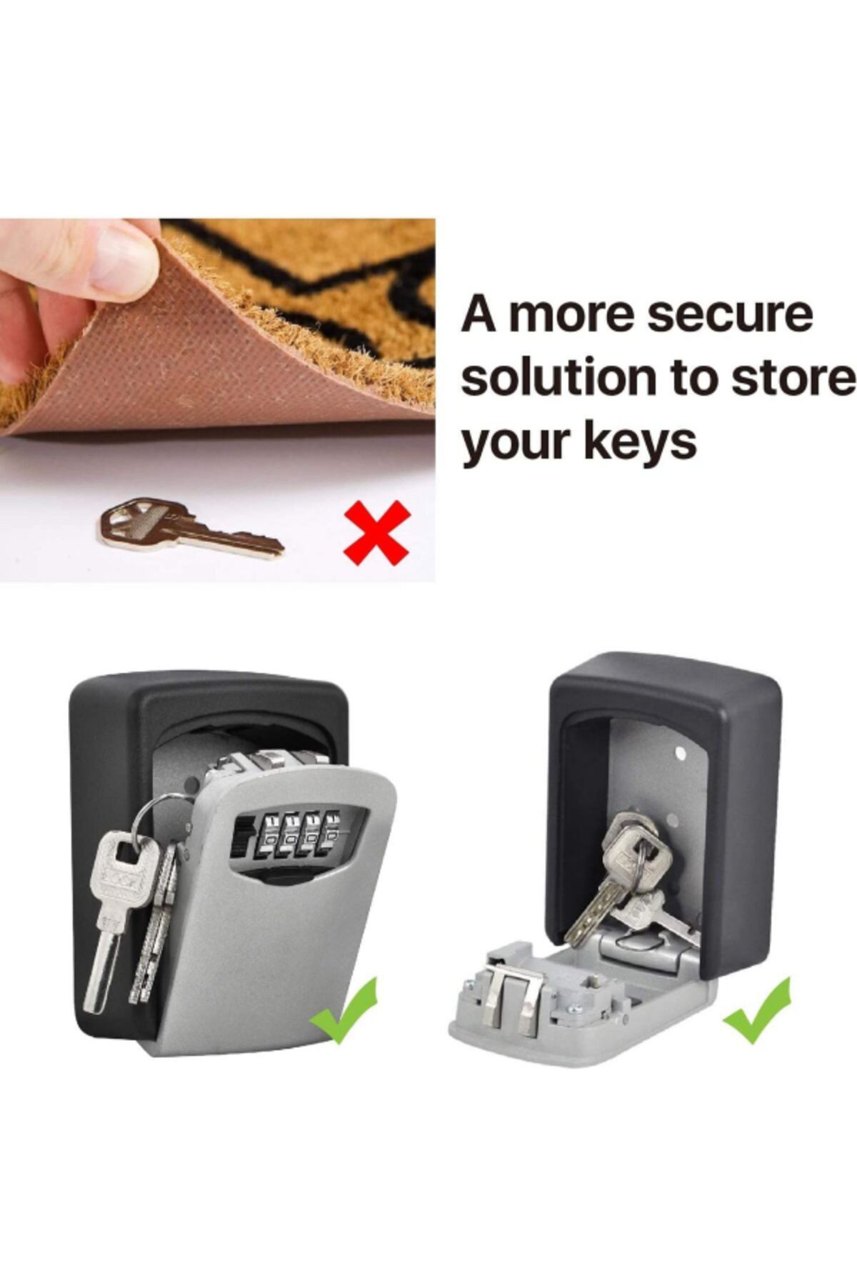 Tactix-Durable Solid Cast Iron 4-Digit Code Access Key Safe Box with Code 3