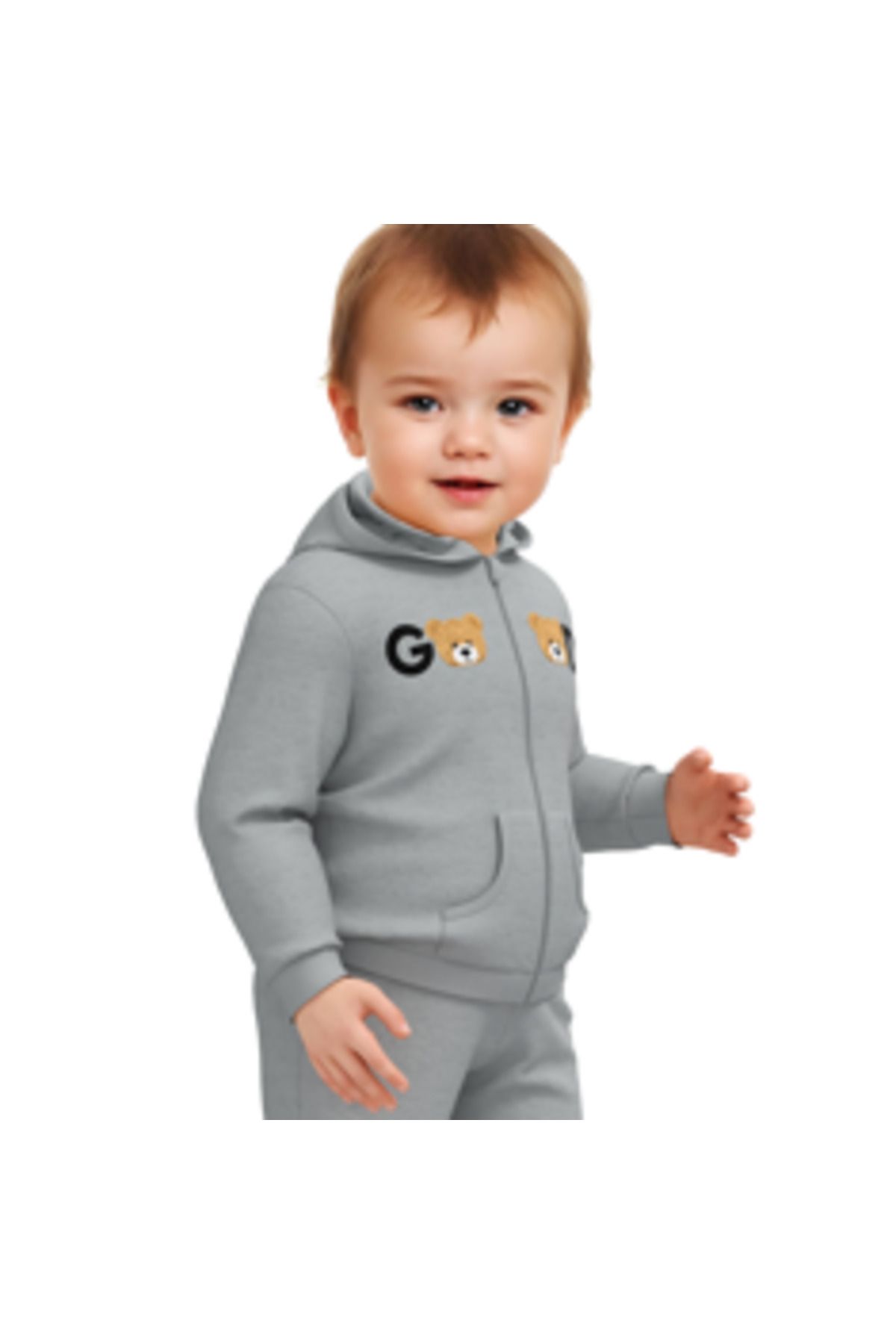 bazaar-turkey all you need-Gray Hooded Jacket & Pants Set 8004 5