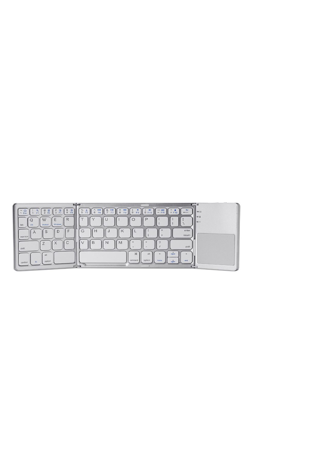 Choice-White Foldable Wireless Keyboard Ultra Slim Touchpad Bluetooth Keyboard Rechargeable Folding Keyboar 1