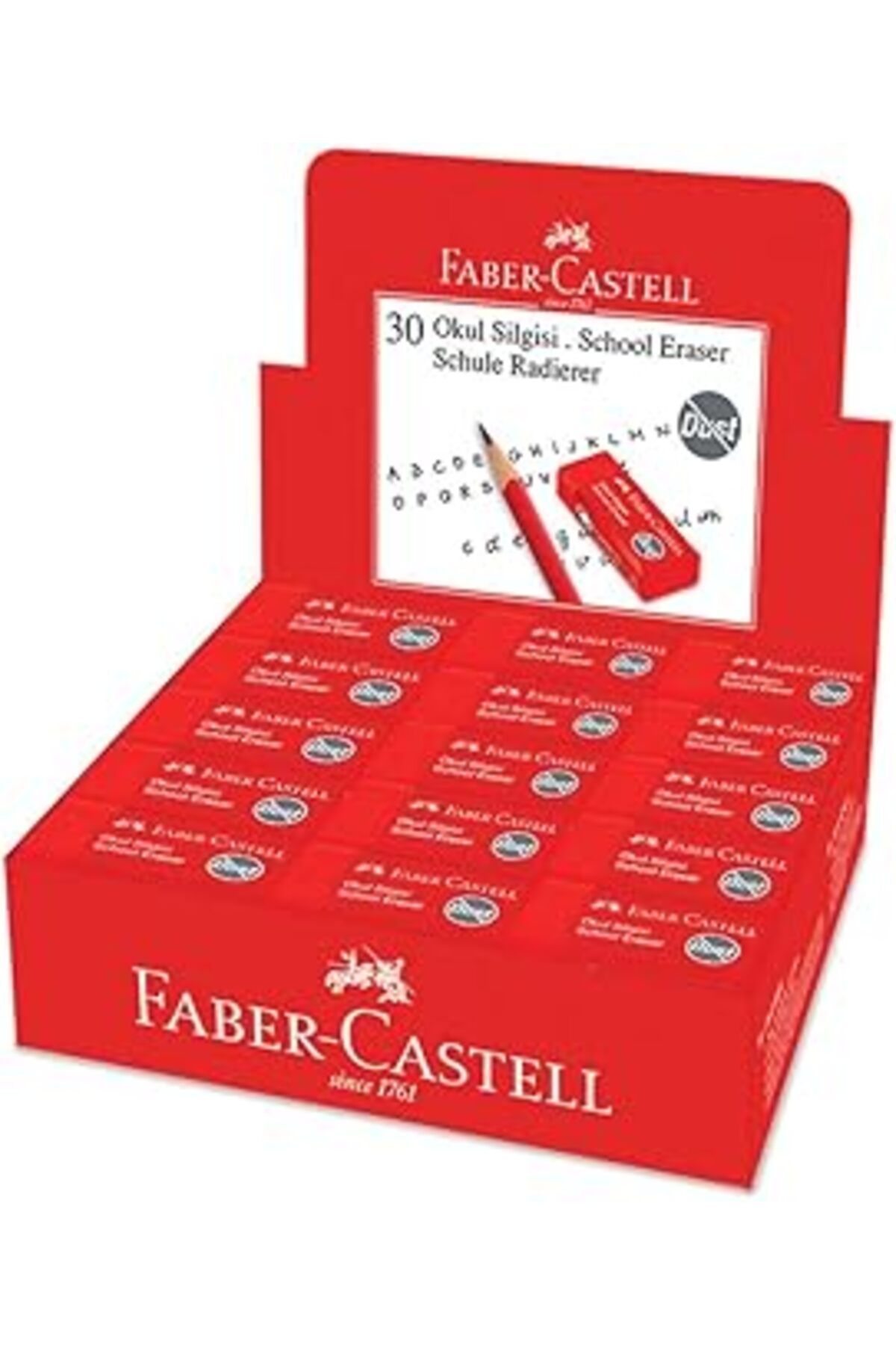 Mu Art Ahşap Faber-castell 5130187223000 Okul Silgisi, 30'lu
