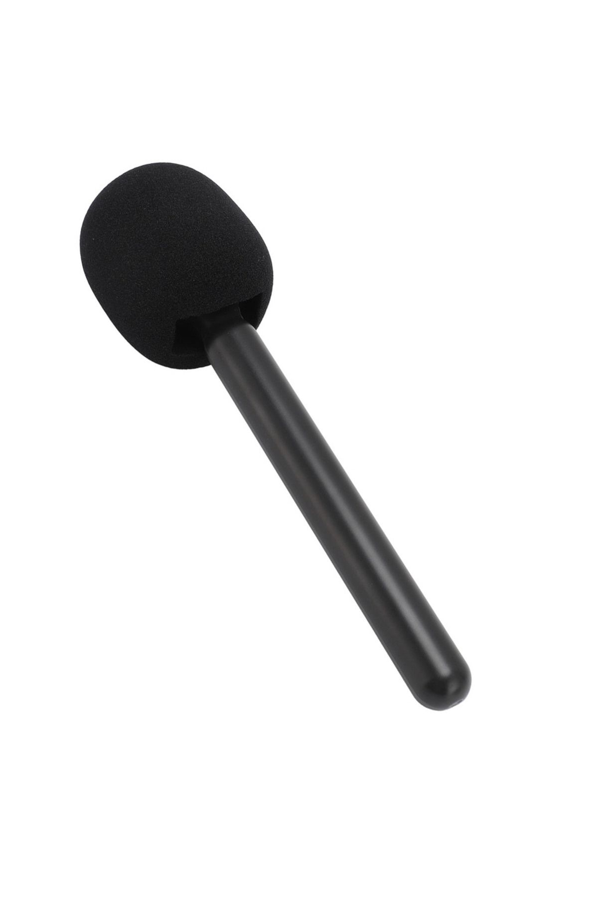 BREYLEE-Black Wireless Mic Handheld Adapter with Windshield Foam Lightweight Interview Microphone Handle for 1