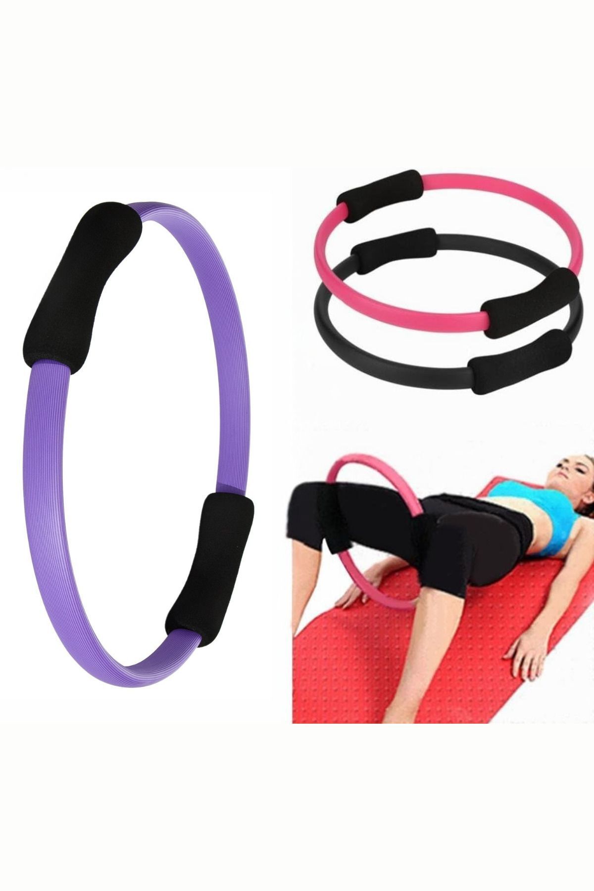 St Morritz Mor Pilates Çemberi Sünger Sırt Kol Kalça Bacak ve Pelvik Kasları Geliştirmeye Yardımcı Alet Nemli