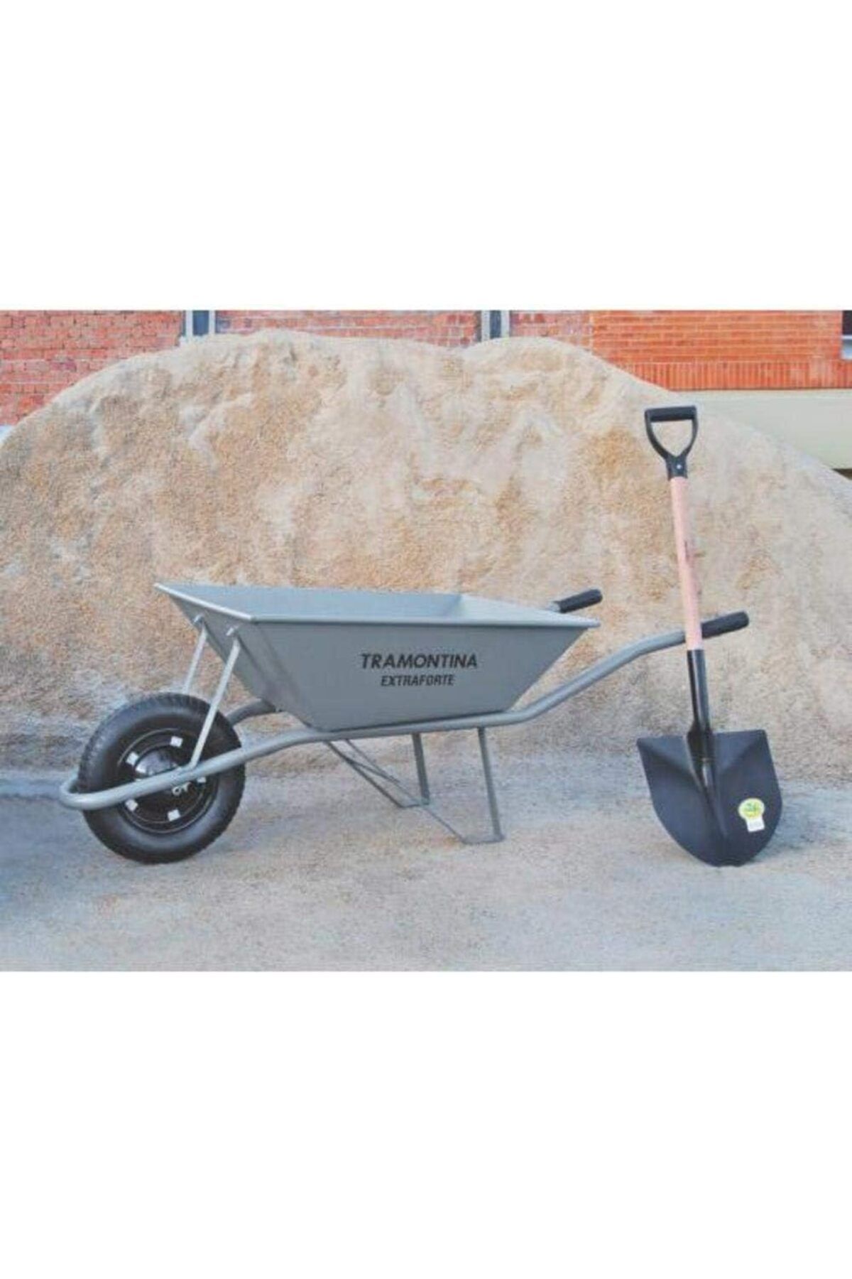 TRAMONTINA-Since 1911, Made In Brazil - Wheelbarrow Extraforte With Gray Metal Heavy-duty Bucket 65l 3