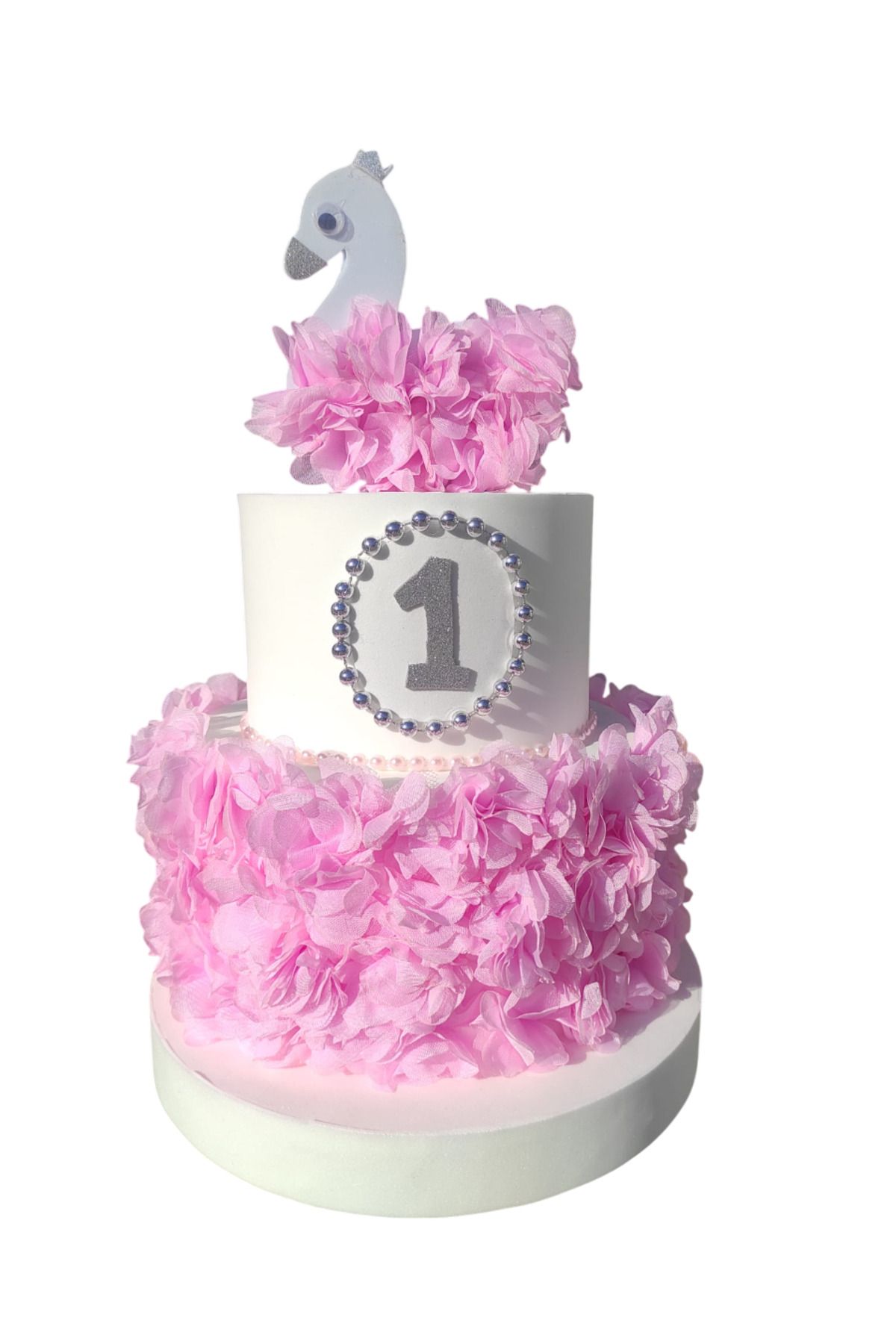 bizdenpastacılık-Model Cake Swan Silver Color Design (the Upper Number Can Change, You Just Need to Post a Message) 3