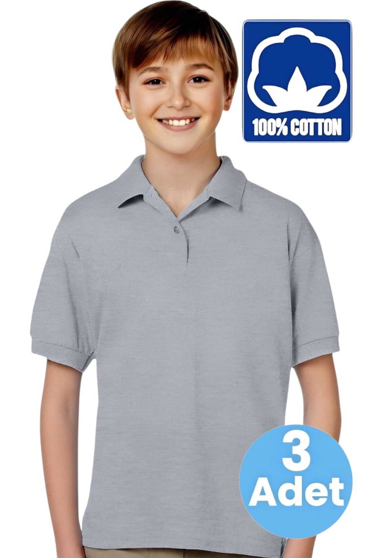 Uniquetrenders Tricouri Polo Pentru Băieți, 100% Bumbac, 3 Cutii, Uniforme Casual Și Școlare Masculin - 13–14 years
