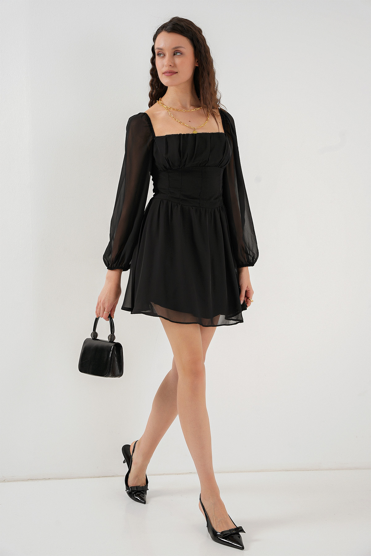 Bigdart-Women's Mini Tulle Dress 2514 - Black 3