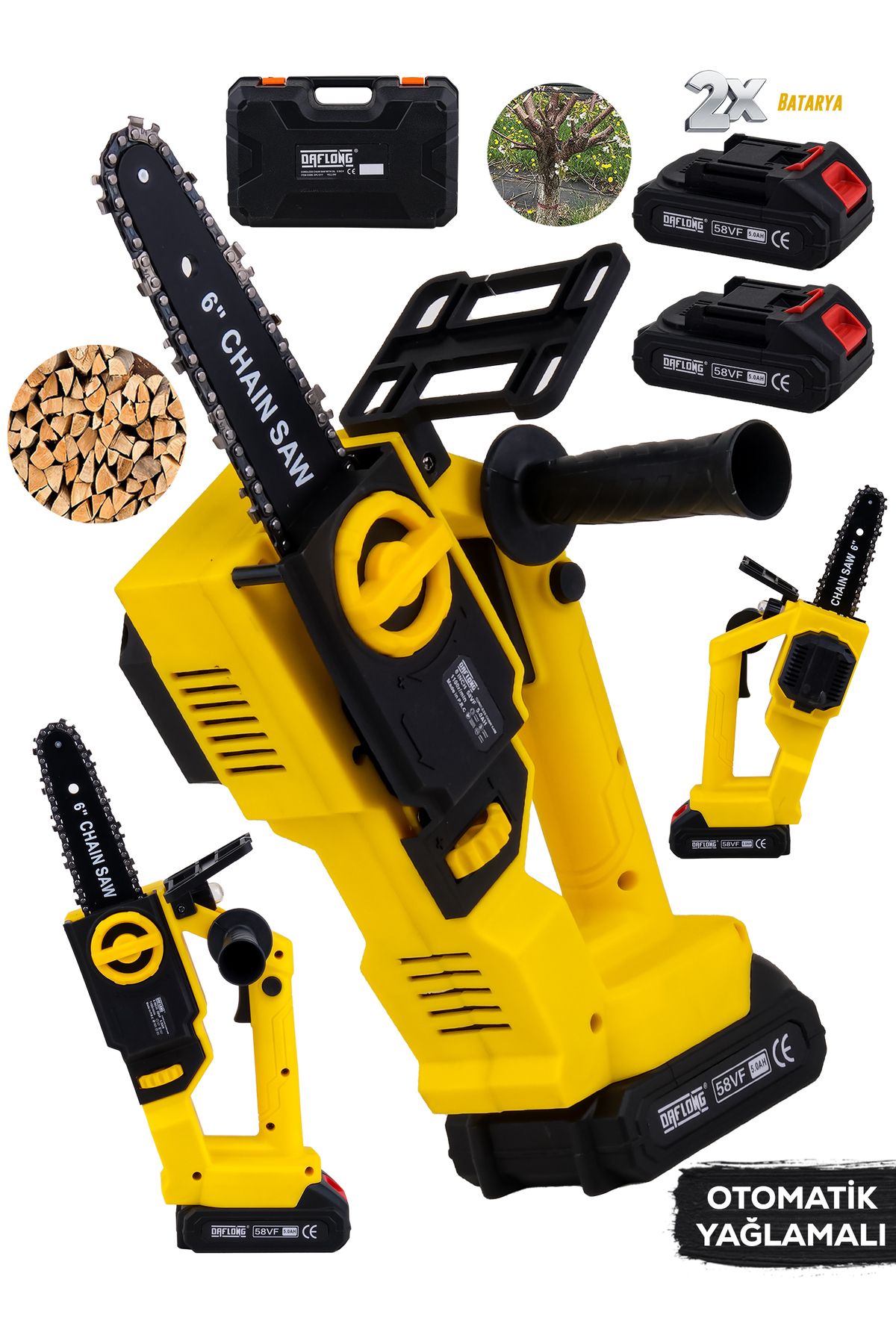 DAFLONG KÖMÜRSÜZ YENİ NESİL OTOMATİK YAĞLAMALI 6 İNÇ DFL-SERİES DAL BUDAMA MAKİNASI
