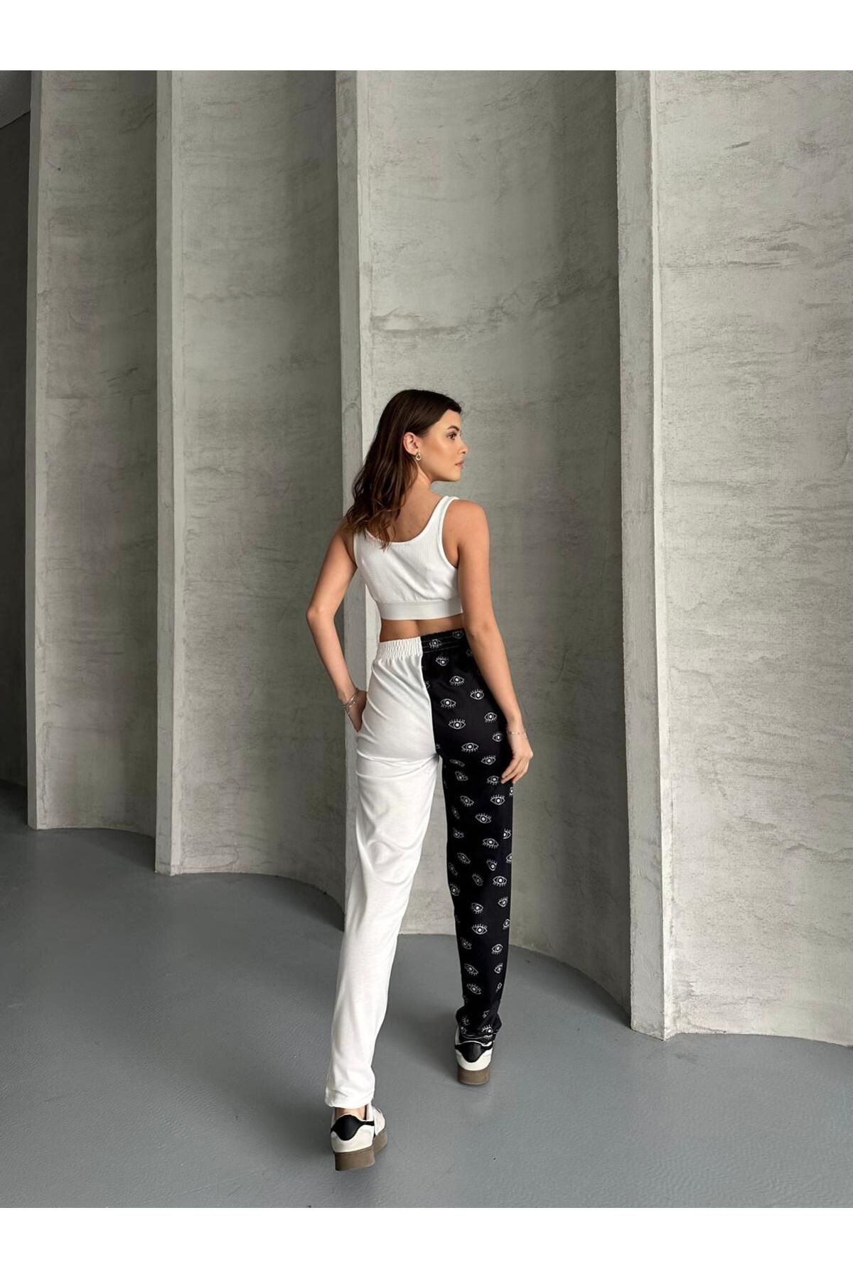 RPT MODA-Digital Printed Double Color Patterned Comfortable High Waist Jogger Bottom Tracksuit 3