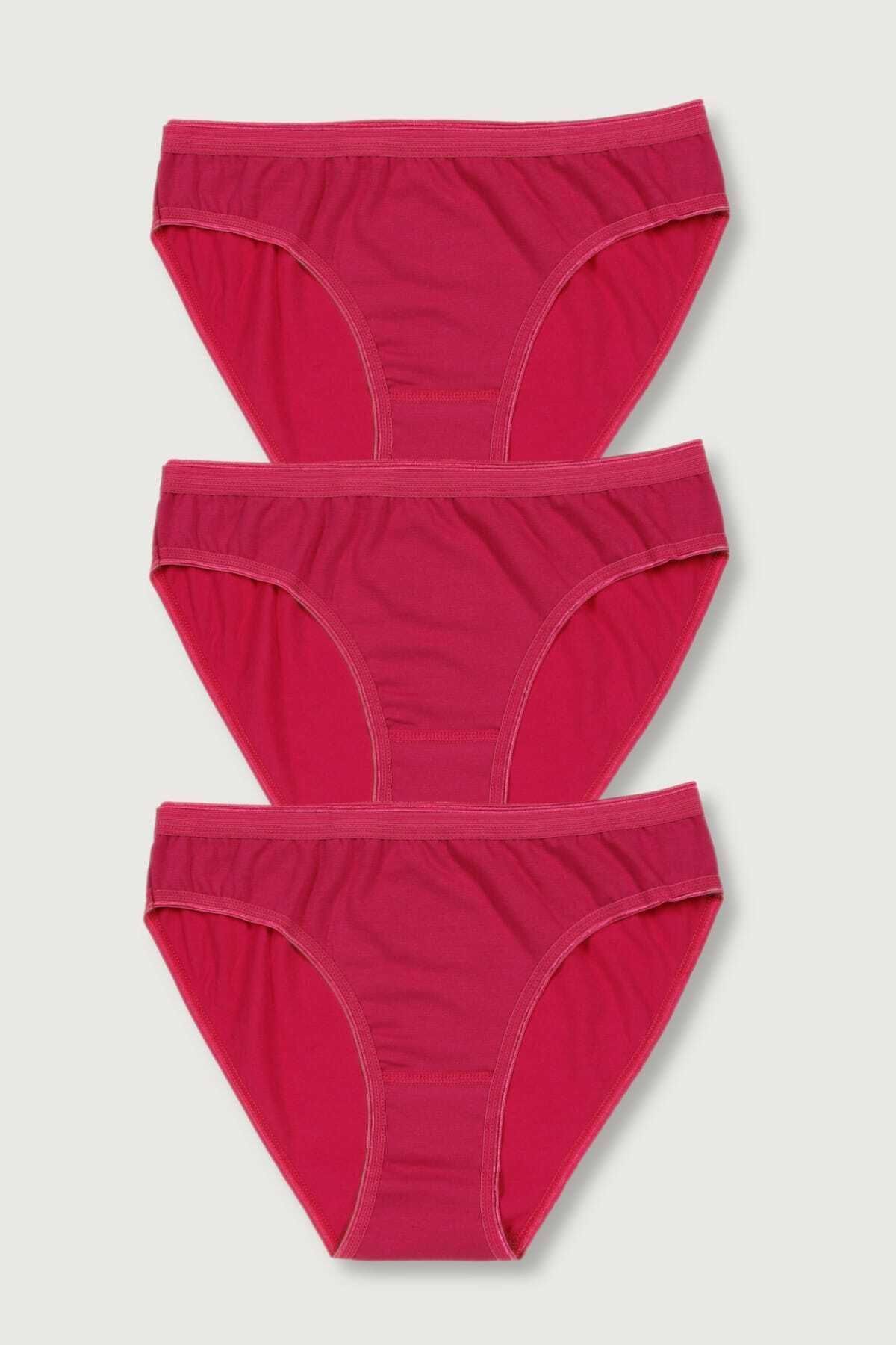 KEYAL Tutku Kadın Pembe 3'lü Paket Bikini Külot ELF568T0635CCM3