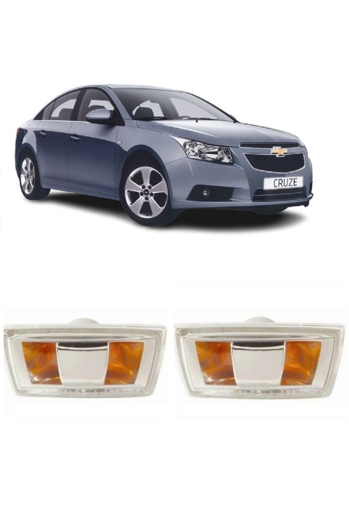 CMEPARTS Chevrolet Cruze Kasa Sağ + Sol  Takım Çamurluk Sinyali 2009 -2014 Uyumlu 2 Adet