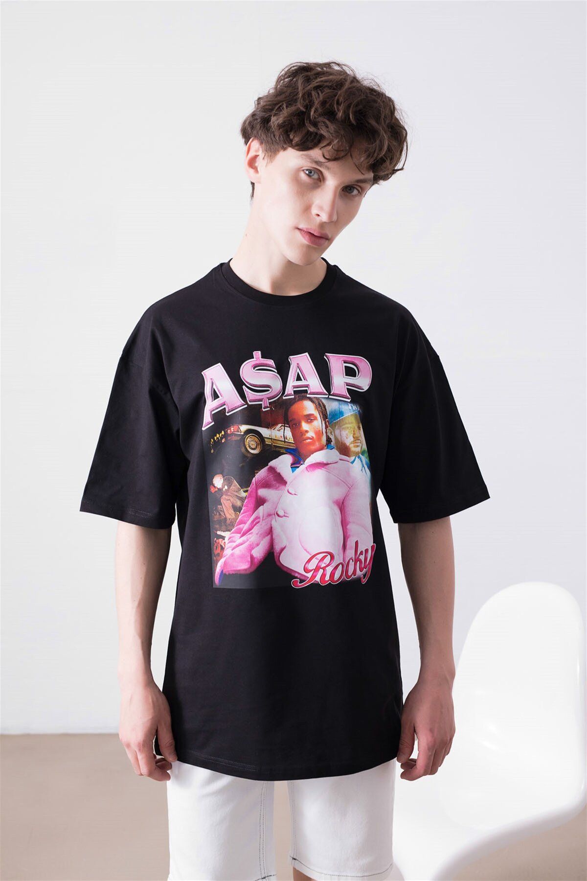 Trendiz-Unisex Asap Rocky Black Tshirt 2