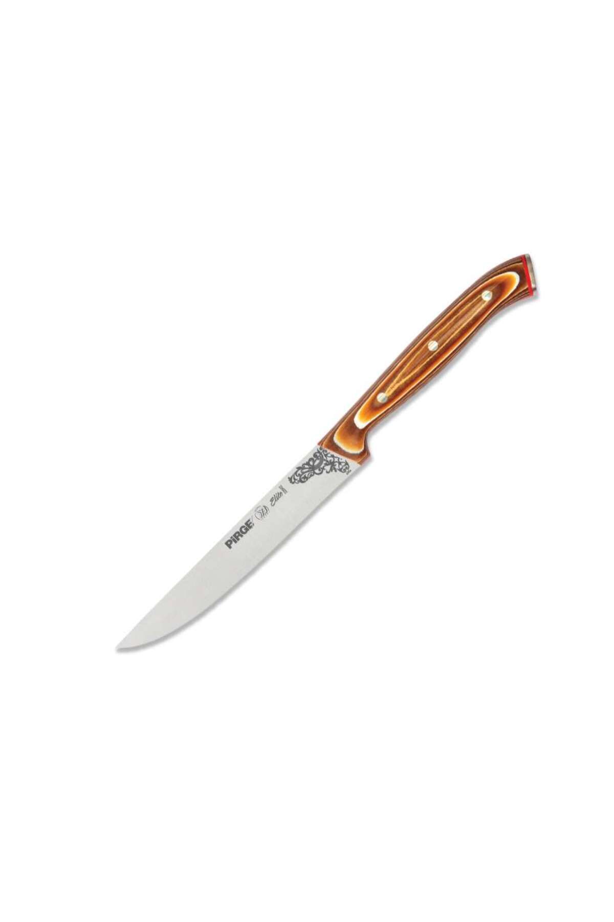 OEM Pirge 32042 Elite Sebze Bıçağı 12 cm - Kahverengi Perçinli Kompozit Sap