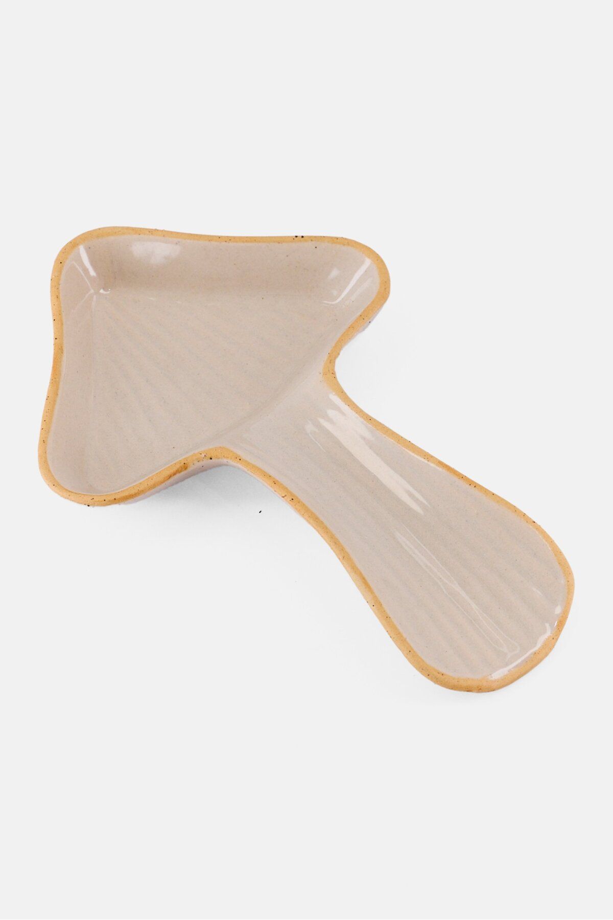 Muy Mucho-Ceramic Mushroom Plate 19 x 12,5 x 2,5 cm, Stone 1