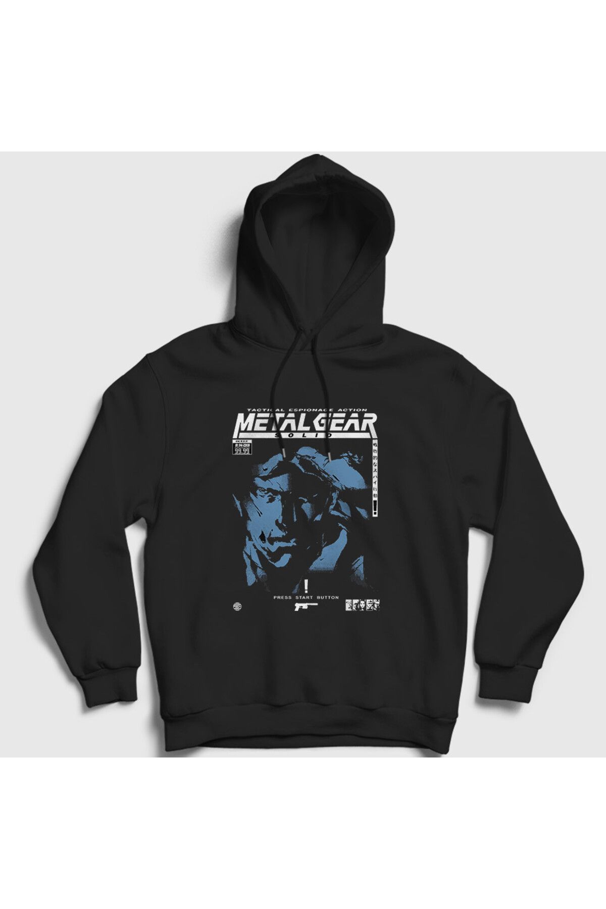 Presmono-Unisex Black Metal Gear Solid Snake Hooded Sweatshirt - 467187 Tt 1