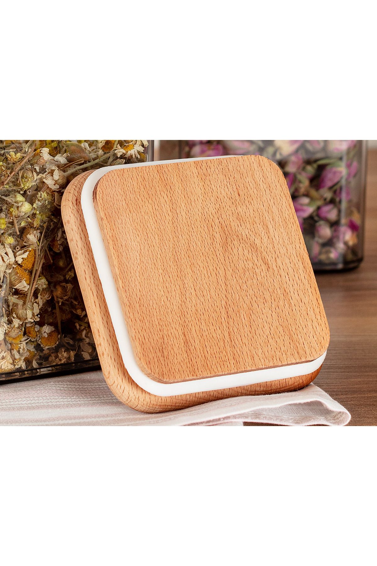 Madame Coco-Kaviera 1000ml Storage Container with Wooden Lid Set of 2 3