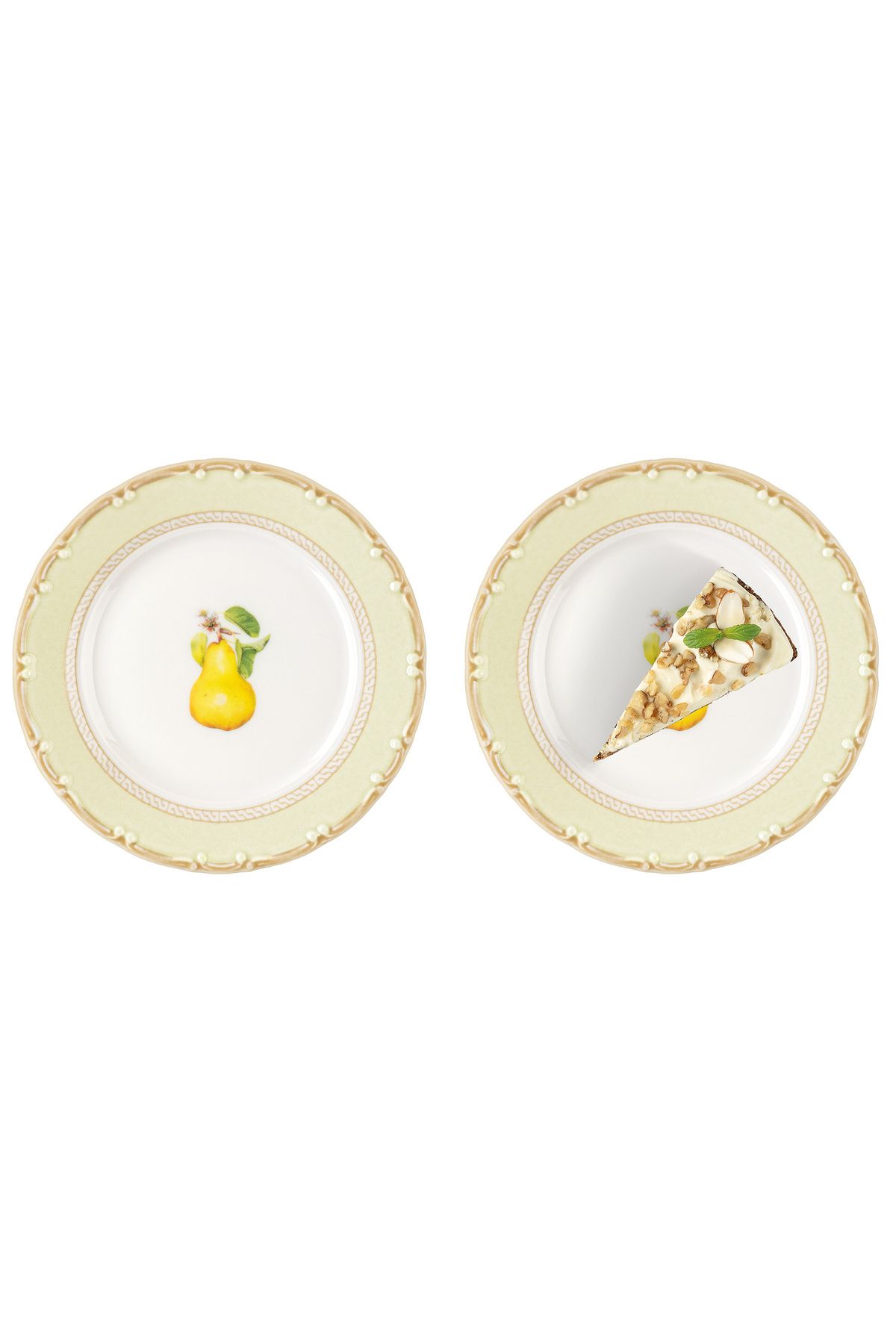 Madame Coco-Pear Patterned 6-Piece Cake Plate Set 3