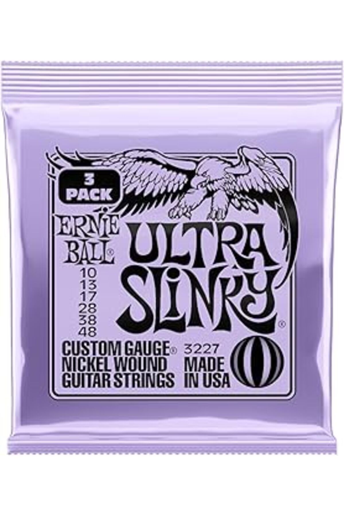 DENİZBİLİŞİM Ernie Ball Ultra Slinky Nickelwound Electric Guitar Strings, 3-Pack - 10-48 Gauge