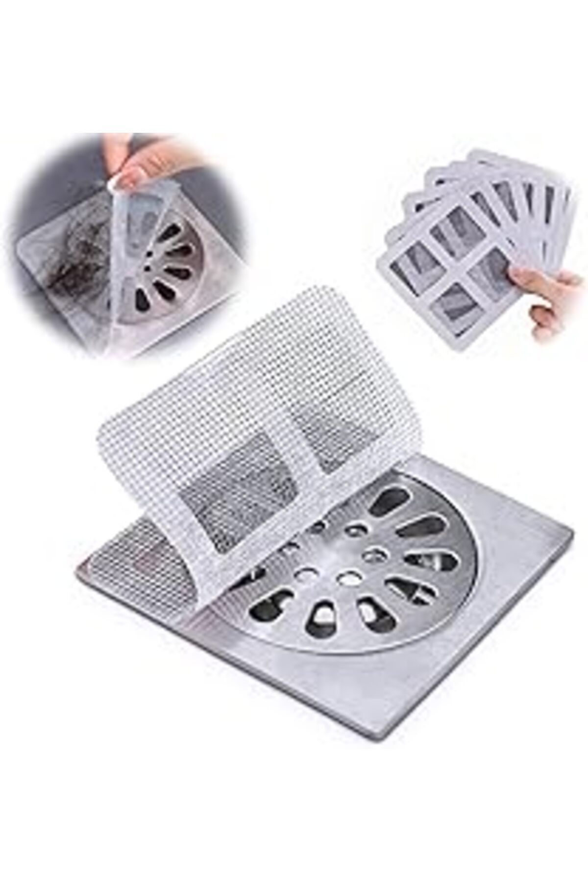 STOREMAX-Shower Drain Hair Remover Mesh Sticker 4"*4", S for Bathroom, Kitchen, Kü, Abo 1