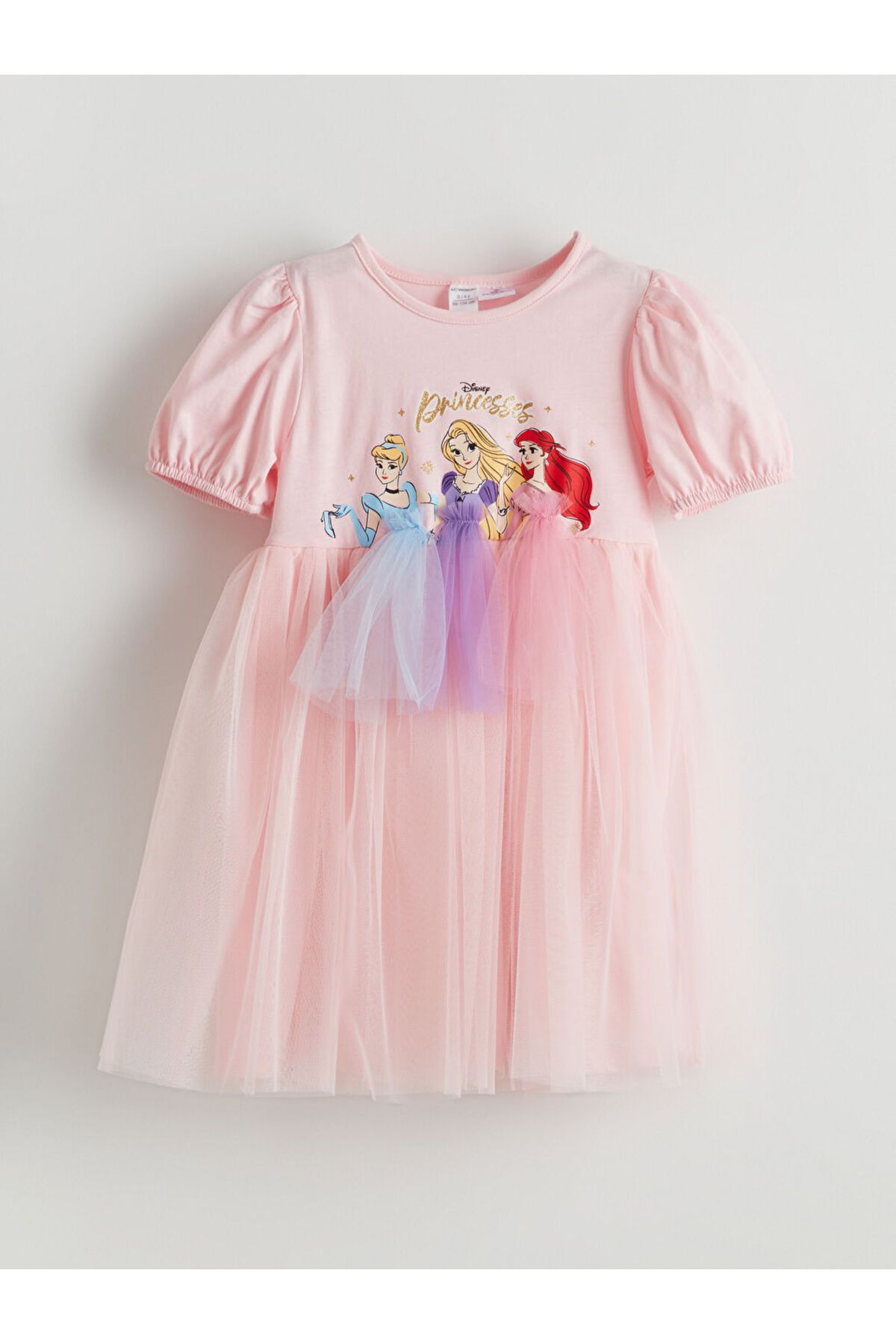 LC Waikiki Dívčí tylové šaty s potiskem LCW Kids Cinderella