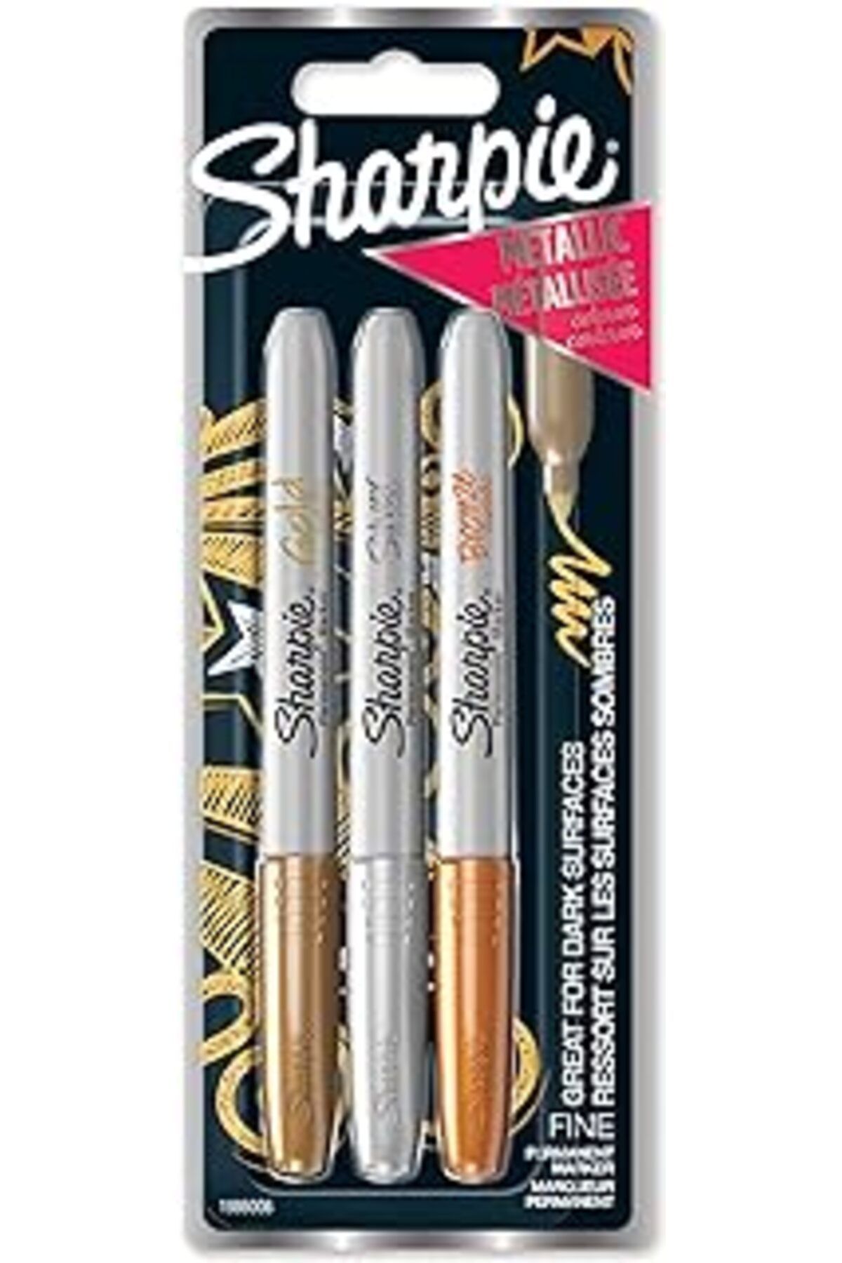 Pazarcan Sharpie Metalik Markör, Karışık 3'Lü Paket