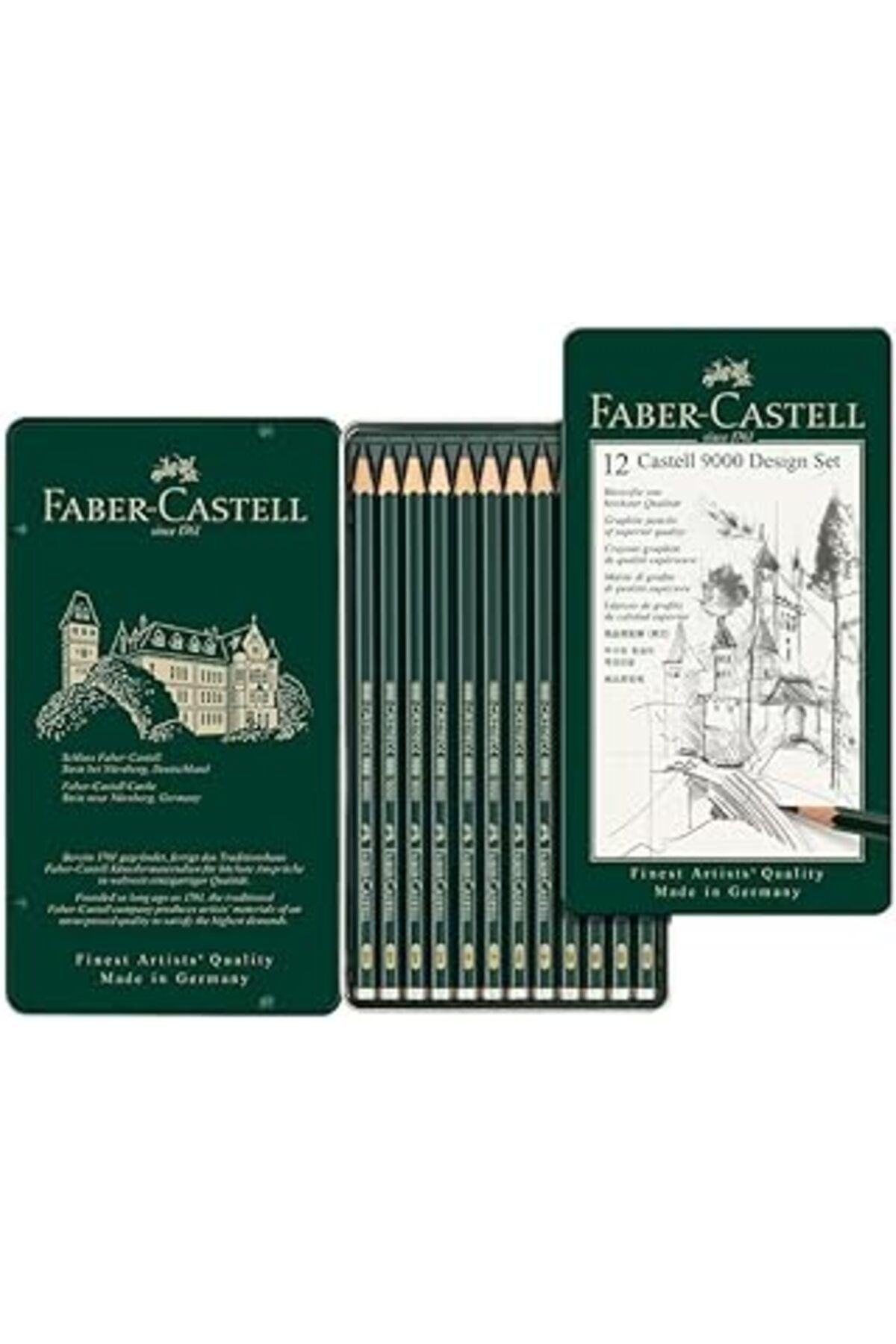 Hepta Collection Faber-Castell 9000 Design Set (5B-5H), Naturel / Siyah