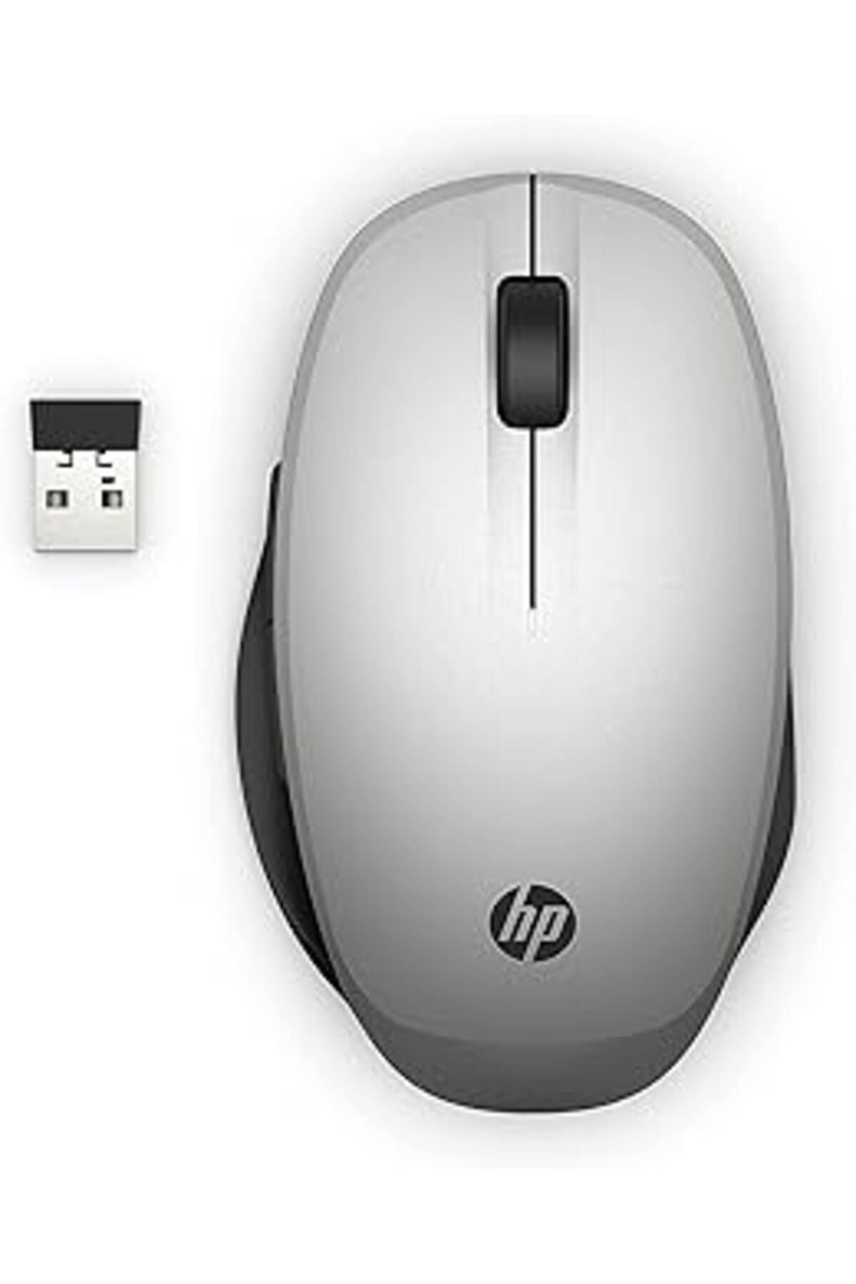 karadağsb Hp Çift Modlu Fare (Smart Tv Faresi, Aes Şifreli, Bluetooth, Usb Dongle, 3600 Dpi'Ye Kadar) Gümüş
