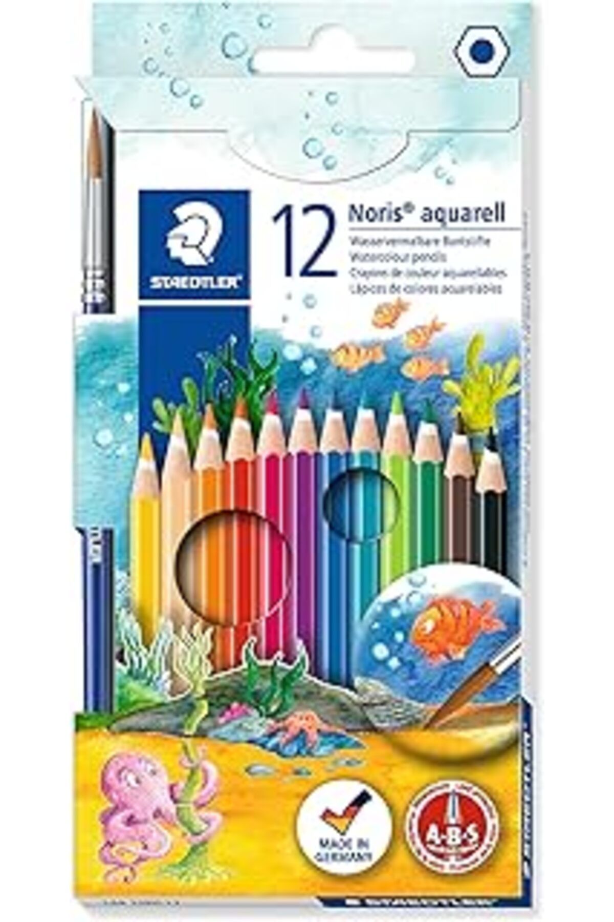 jupiter global bazaar Staedtler 144 10Nc12 Noris Clup Aquarell 12'Li Kuruboya Fırça Hediyeli