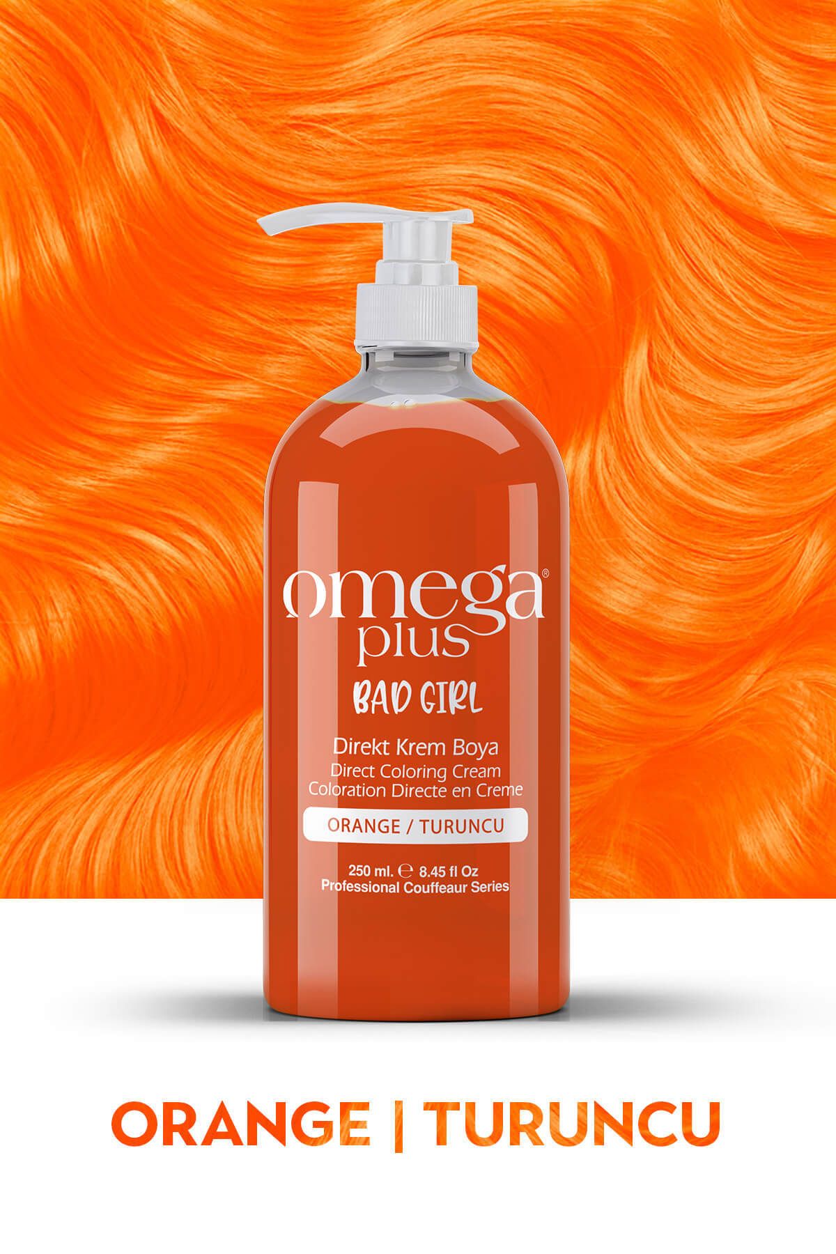 رنگ مو نارنجی زنانه دختر بد آمونیاک موی رایگان 250 میل Omega Plus