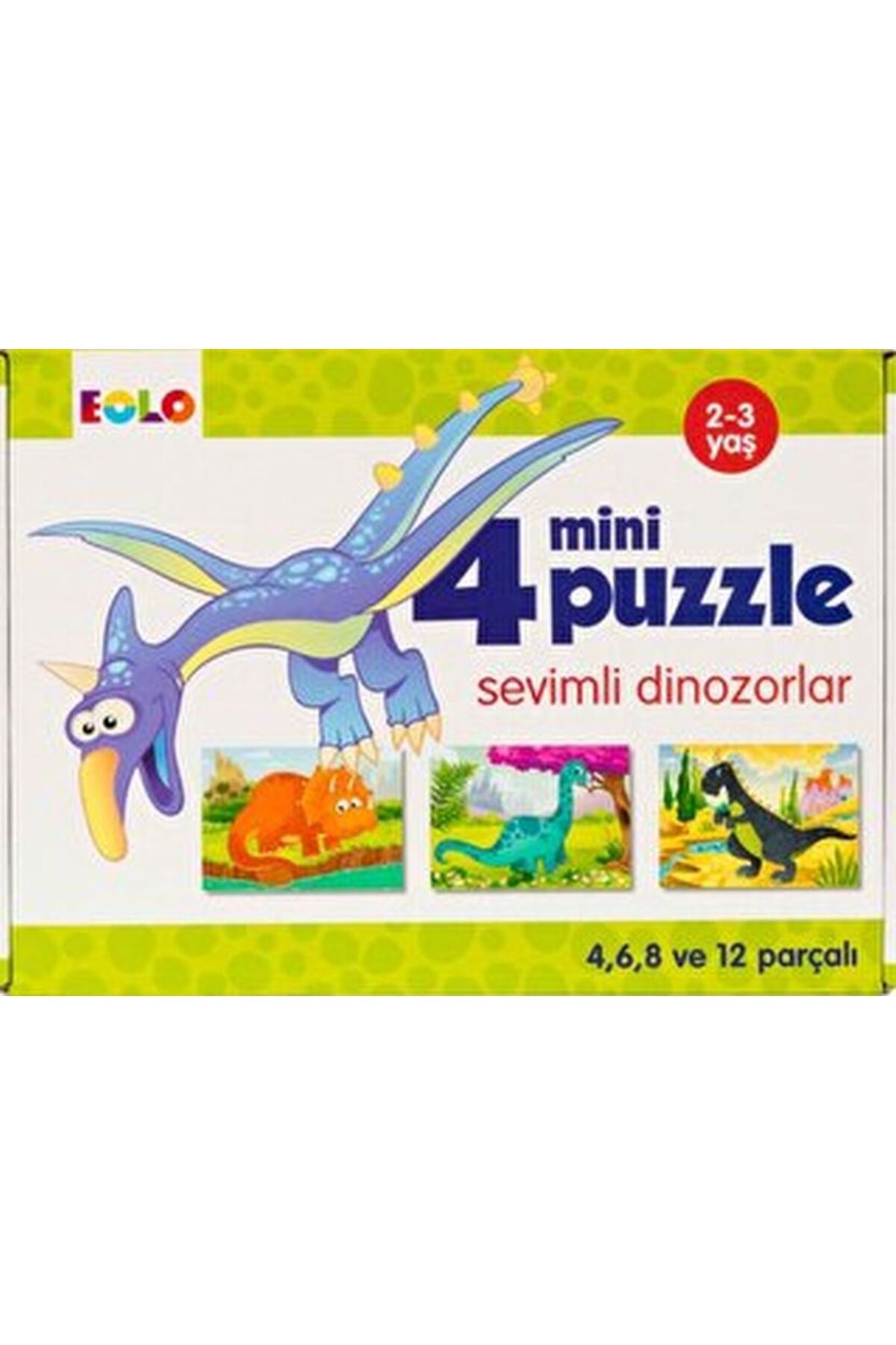 Karma Kitaplar Mini Puzzle-Sevimli Dinozorlar