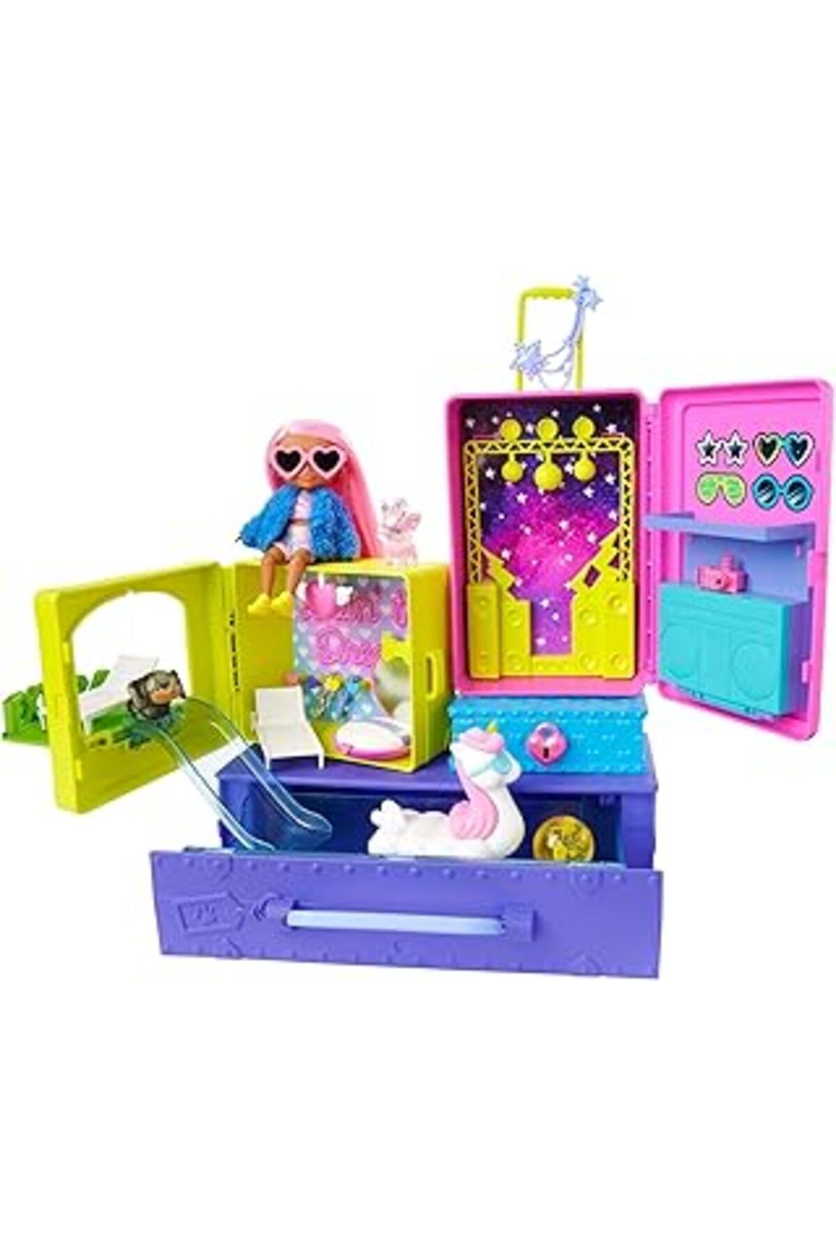 Mu Art Extra Mini Ve Hayvan Dostları'Nın Seyahat Maceraları Oyun Seti, 2 Yavru Köpek Ve Extra Mini Bebek,